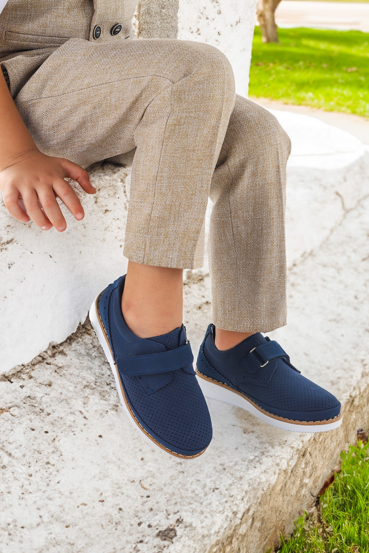 Circum Nubuk Cırtlı Erkek Bebek Sünnet Ayakkabısı Lacivert - Görsel 4