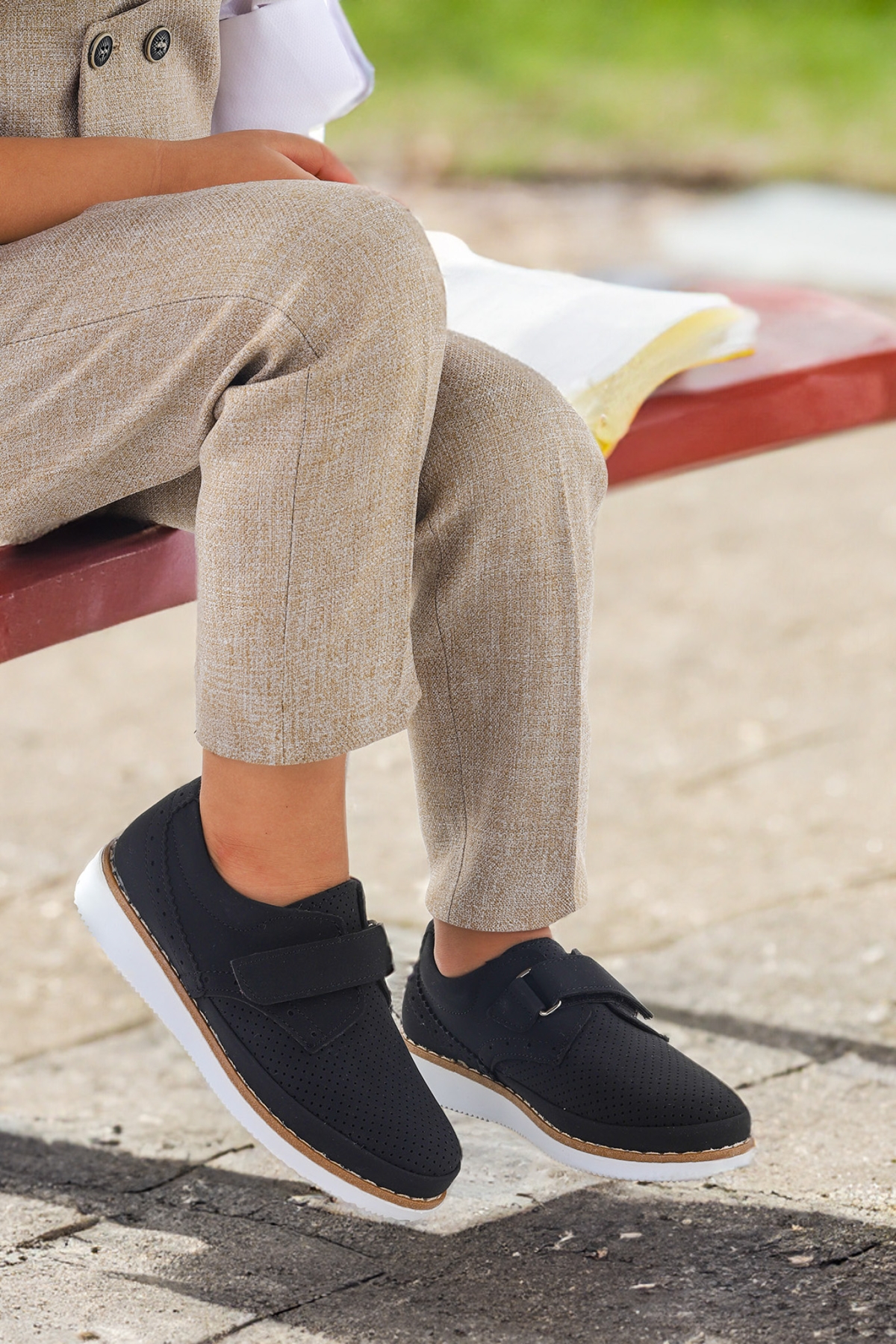 Circum Nubuk Cırtlı Erkek Çocuk Okul Sünnet Ayakkabısı Siyah - Görsel 2