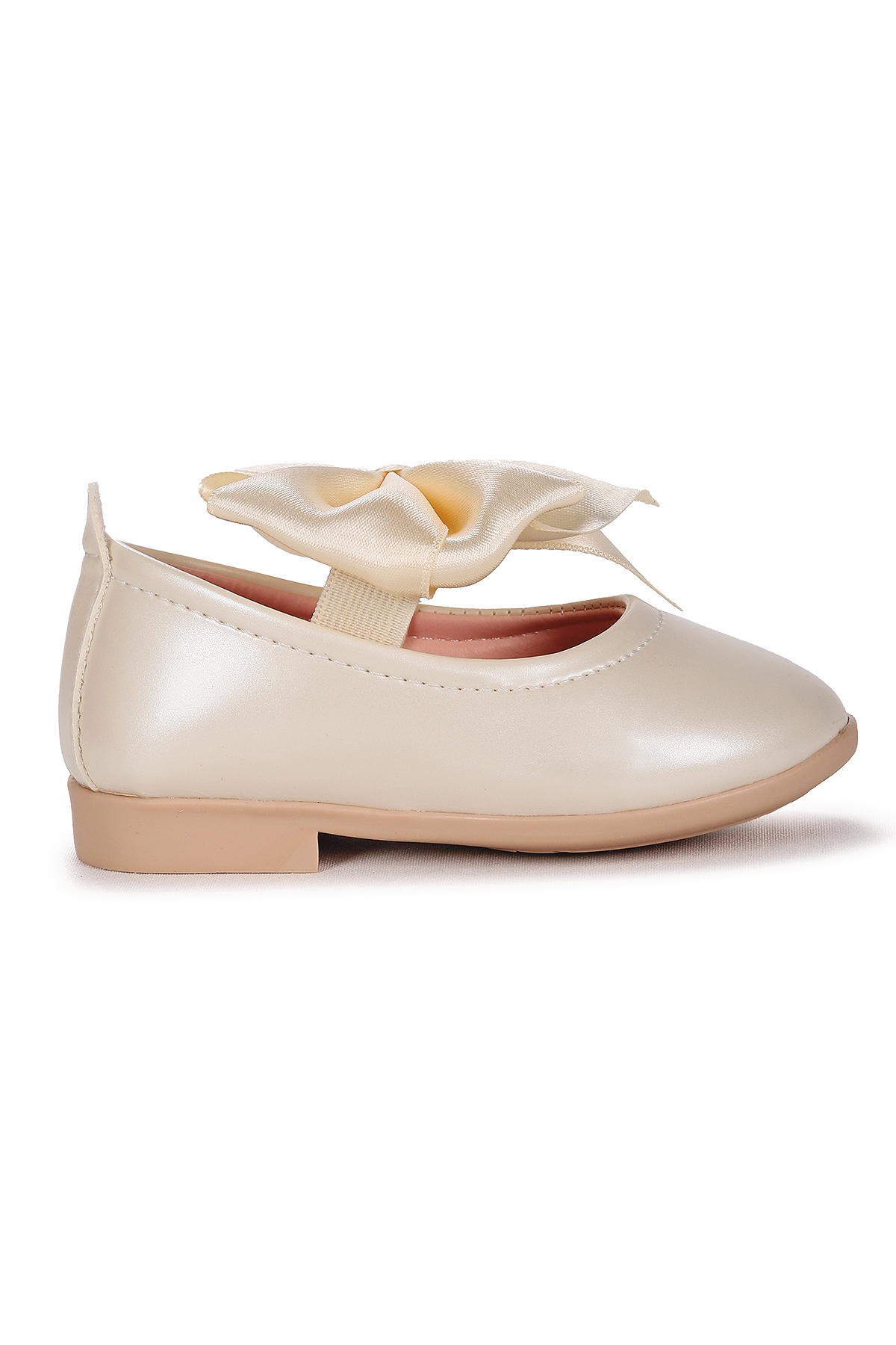 Tari Rugan Fiyonk Lastikli Kız Bebek Babet Ayakkabı Sedef - Görsel 2