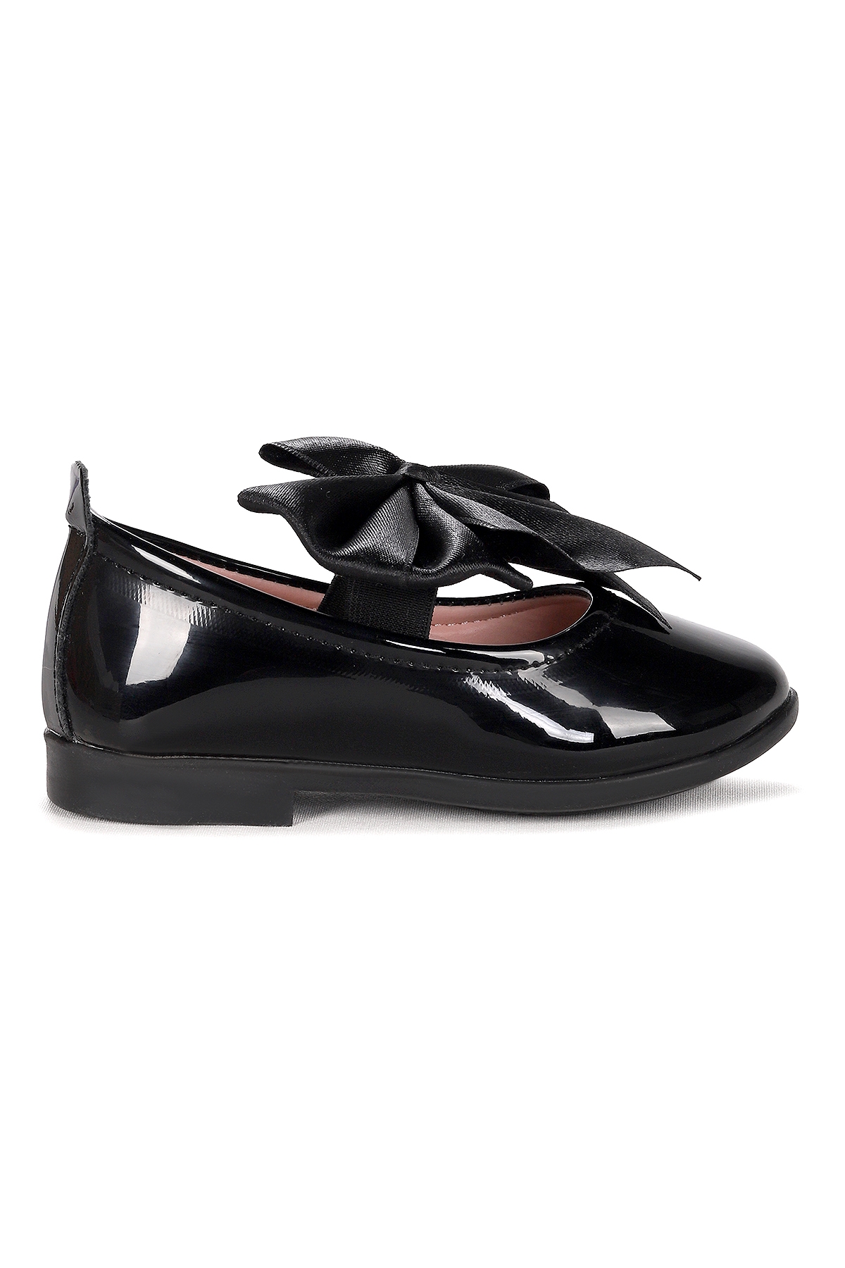 Tari Rugan Fiyonk Lastikli Kız Bebek Babet Ayakkabı Siyah - Görsel 2