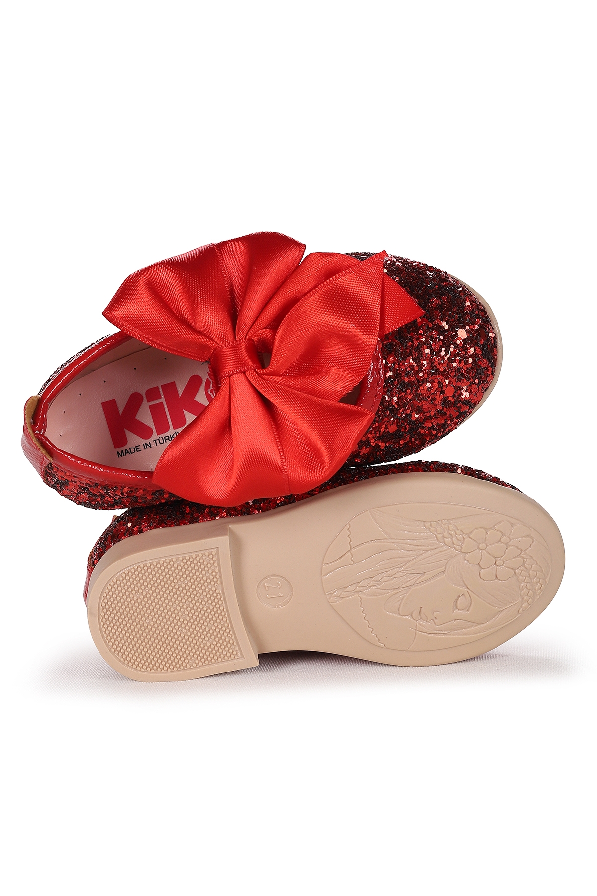 Tari Cam Kırığı Fiyonk Lastikli Kız Bebek Babet Ayakkabı Kırmızı - Görsel 6
