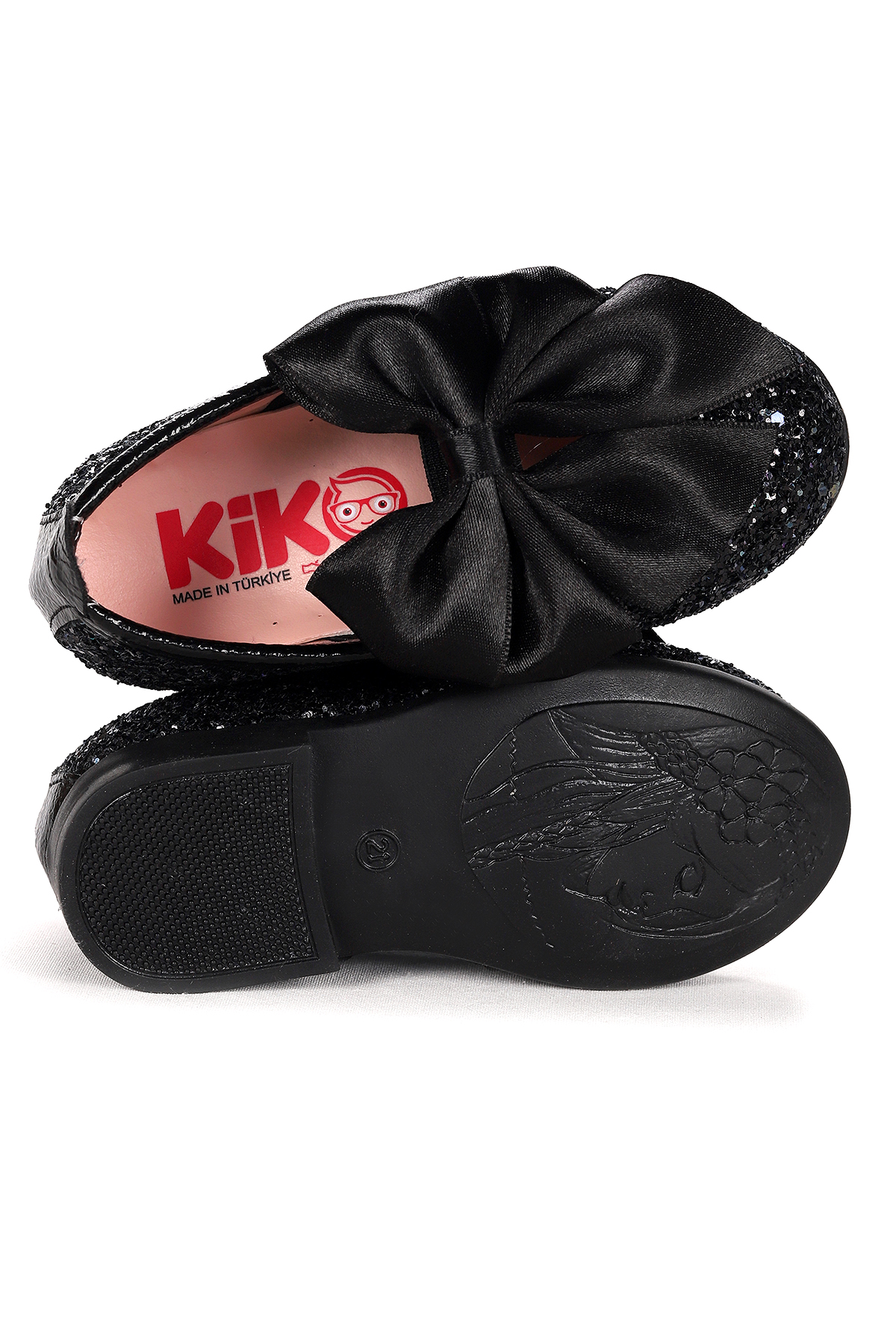 Tari Cam Kırığı Fiyonk Lastikli Kız Bebek Babet Ayakkabı Siyah - Görsel 6