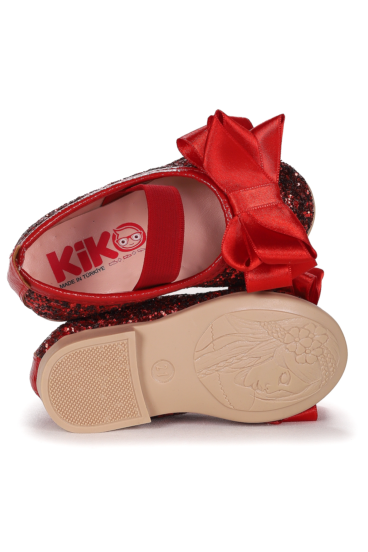 Panı Cam Kırığı Fiyonk Lastikli Kız Bebek Babet Ayakkabı Kırmızı - Görsel 6