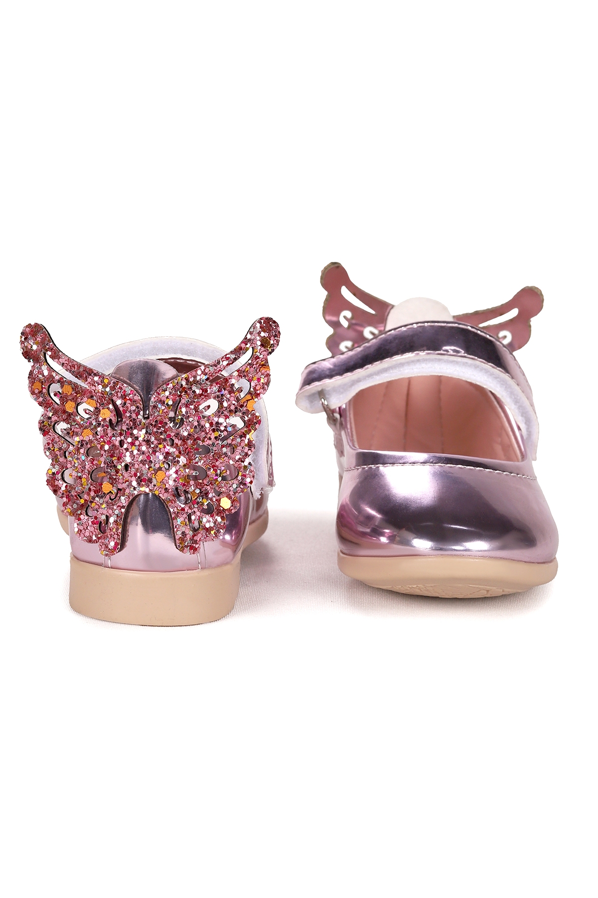 Friga Ayna Kelebek Cırtlı Kız Bebek Babet Ayakkabı Pembe - Görsel 5