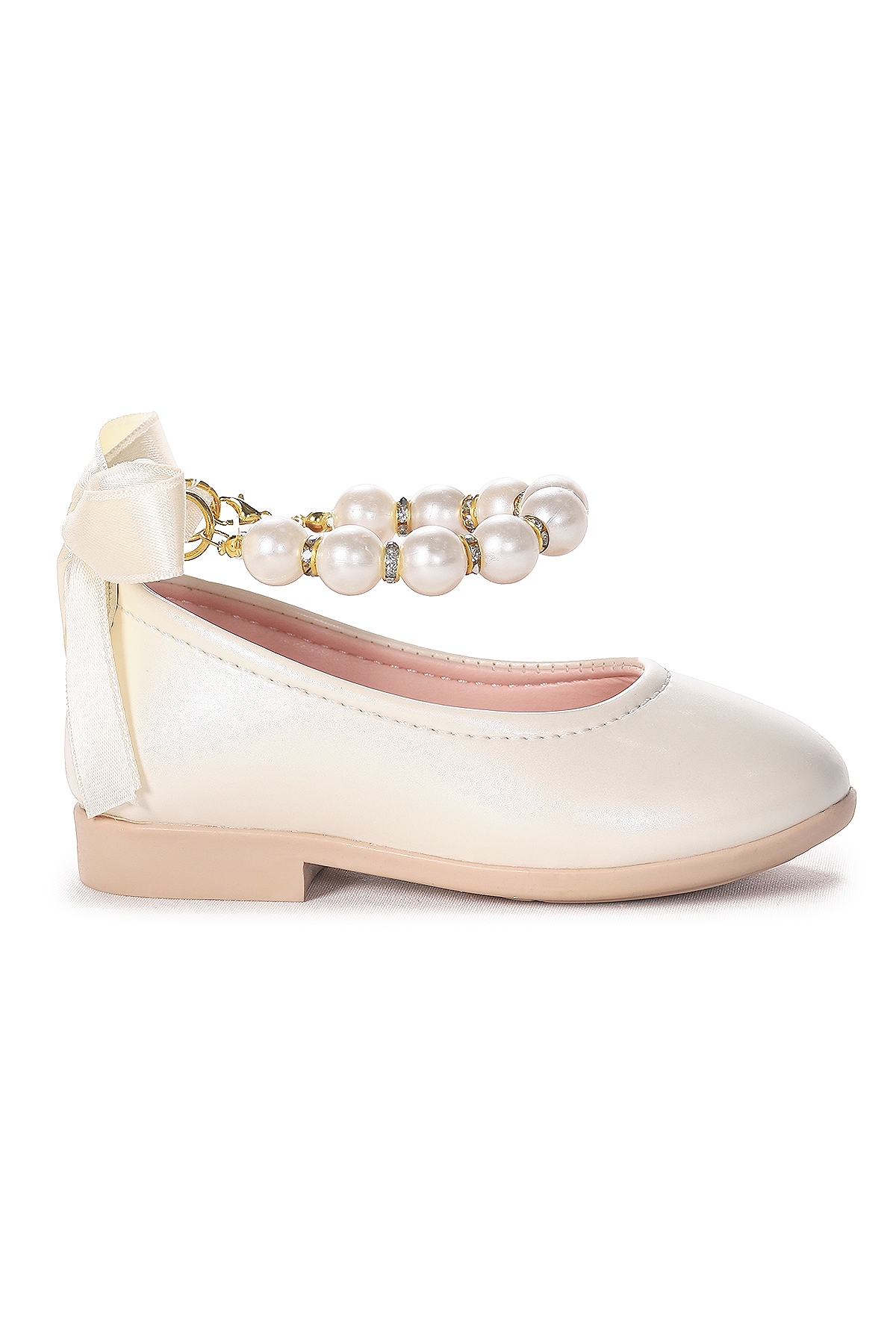 Kiko Kids Kiko Kids Beyaz Blanch İncili Lastikli Kız Bebek Babet Ayakkabı Sedef | Flo Beyaz - 2. görsel