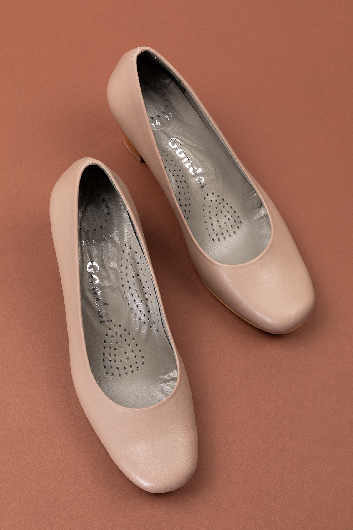 Gondol Kadın Hakiki Deri Yuvarlak Burun Rahat Topuklu Ayakkabı şhn.5116-1 - Görsel 3