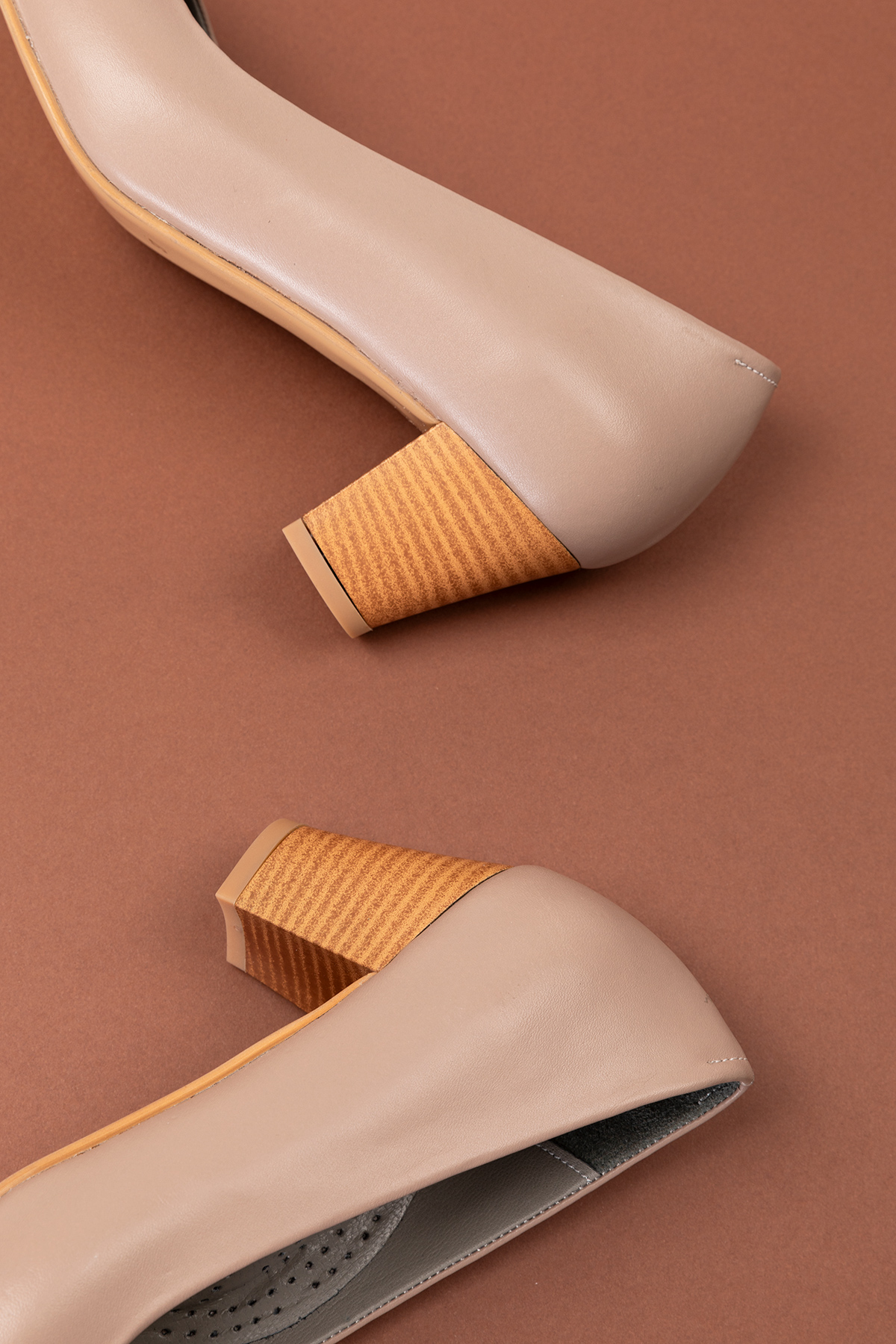 Gondol Kadın Hakiki Deri Yuvarlak Burun Rahat Topuklu Ayakkabı şhn.5116-1 - Görsel 4