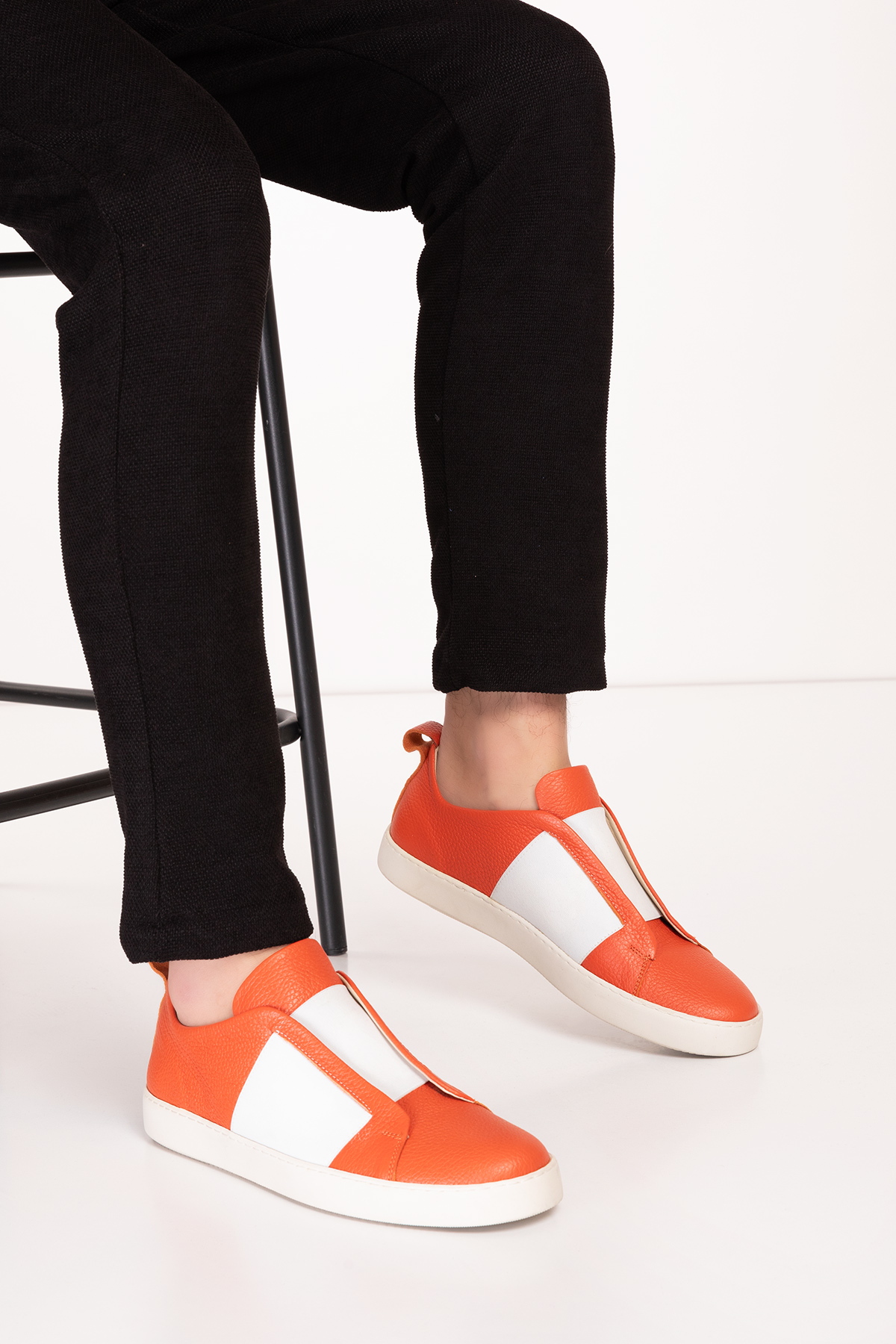 Gondol Erkek Hakiki Deri Lastikli Kolay Giyim Ayakkabı tx.7740 - Görsel 5