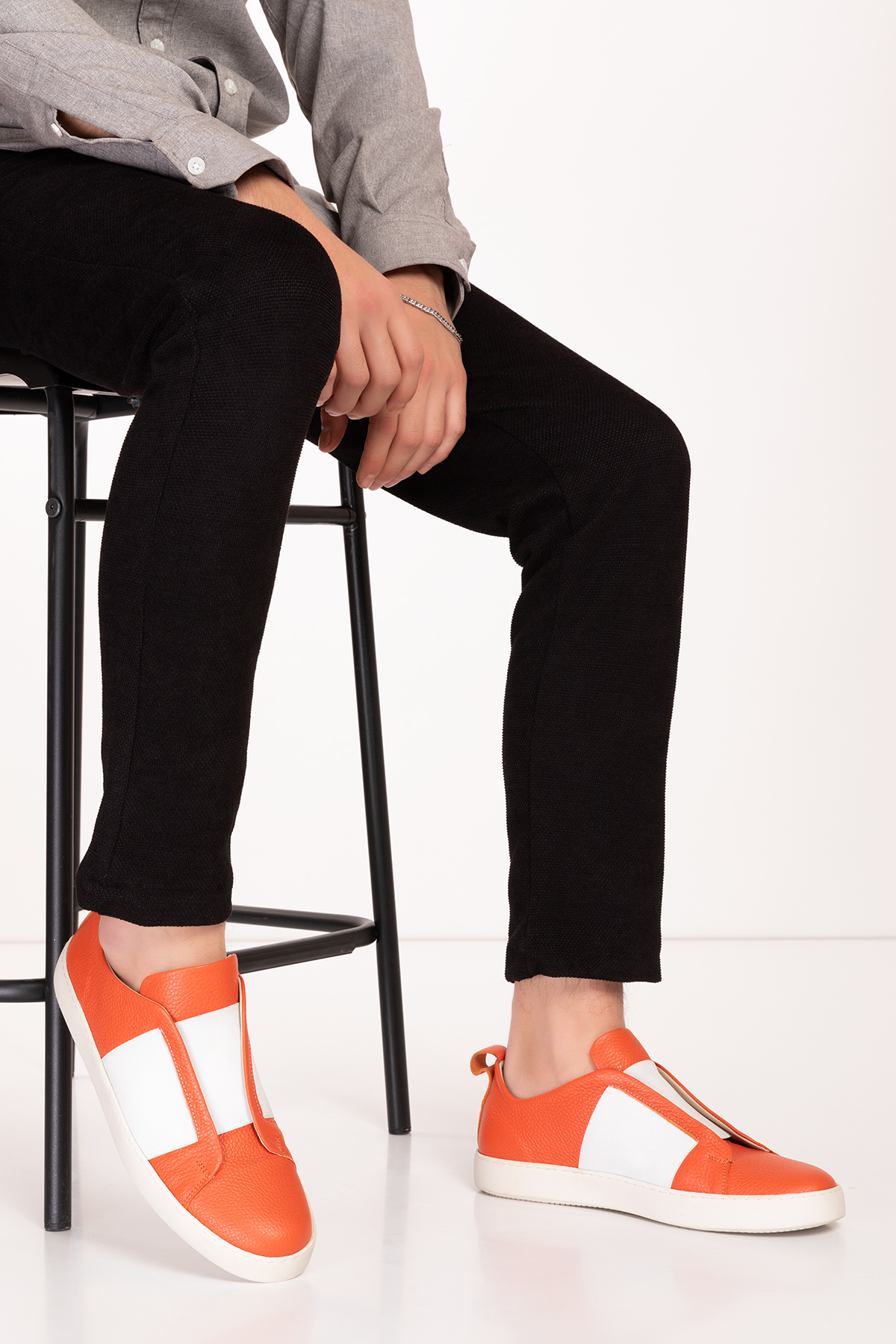 Gondol Erkek Hakiki Deri Lastikli Kolay Giyim Ayakkabı tx.7740 - Görsel 6