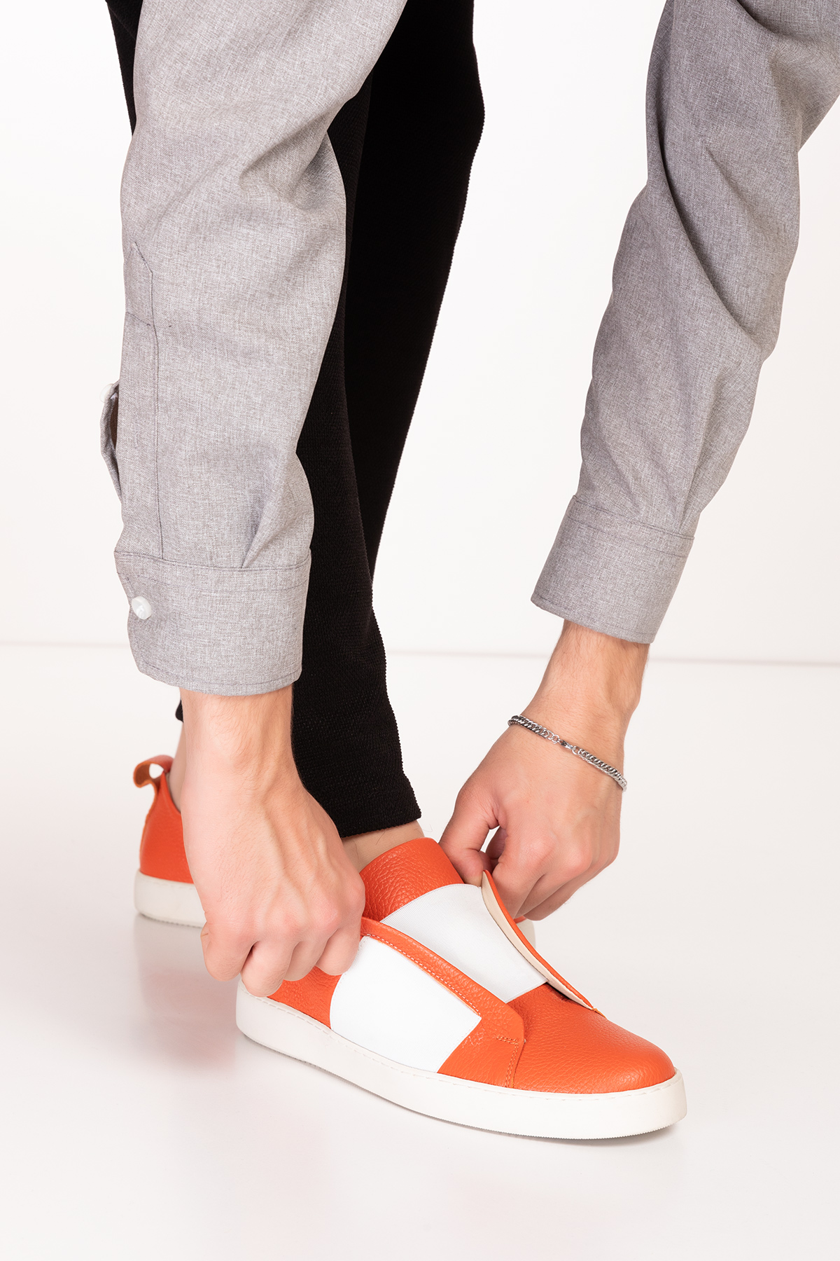 Gondol Erkek Hakiki Deri Lastikli Kolay Giyim Ayakkabı tx.7740 - Görsel 7