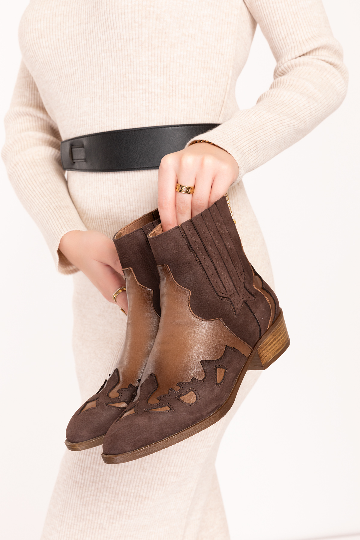 Gondol Kadın Hakiki Deri Western Tarz Kovboy Bot wst.2255 - Görsel 7