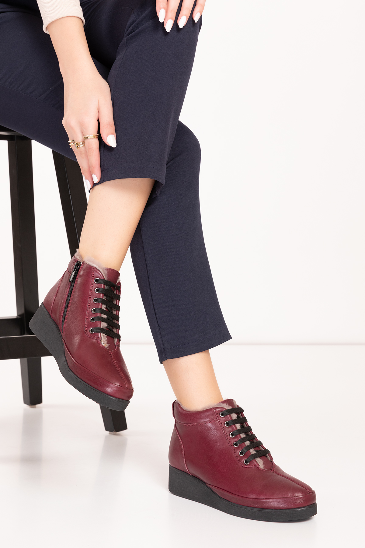 Gondol Kadın Hakiki Deri Klasik Rahat Bot ndr.175 - Görsel 2