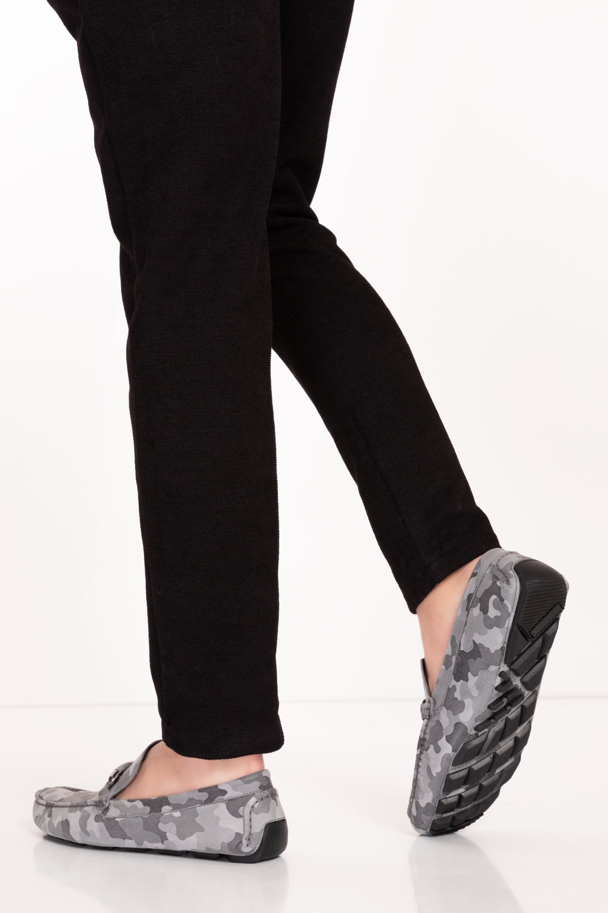 Gondol Erkek Hakiki Deri Esnek Taban Kamuflaj Desenli Loafer Ayakkabı tx.13883 - Görsel 5