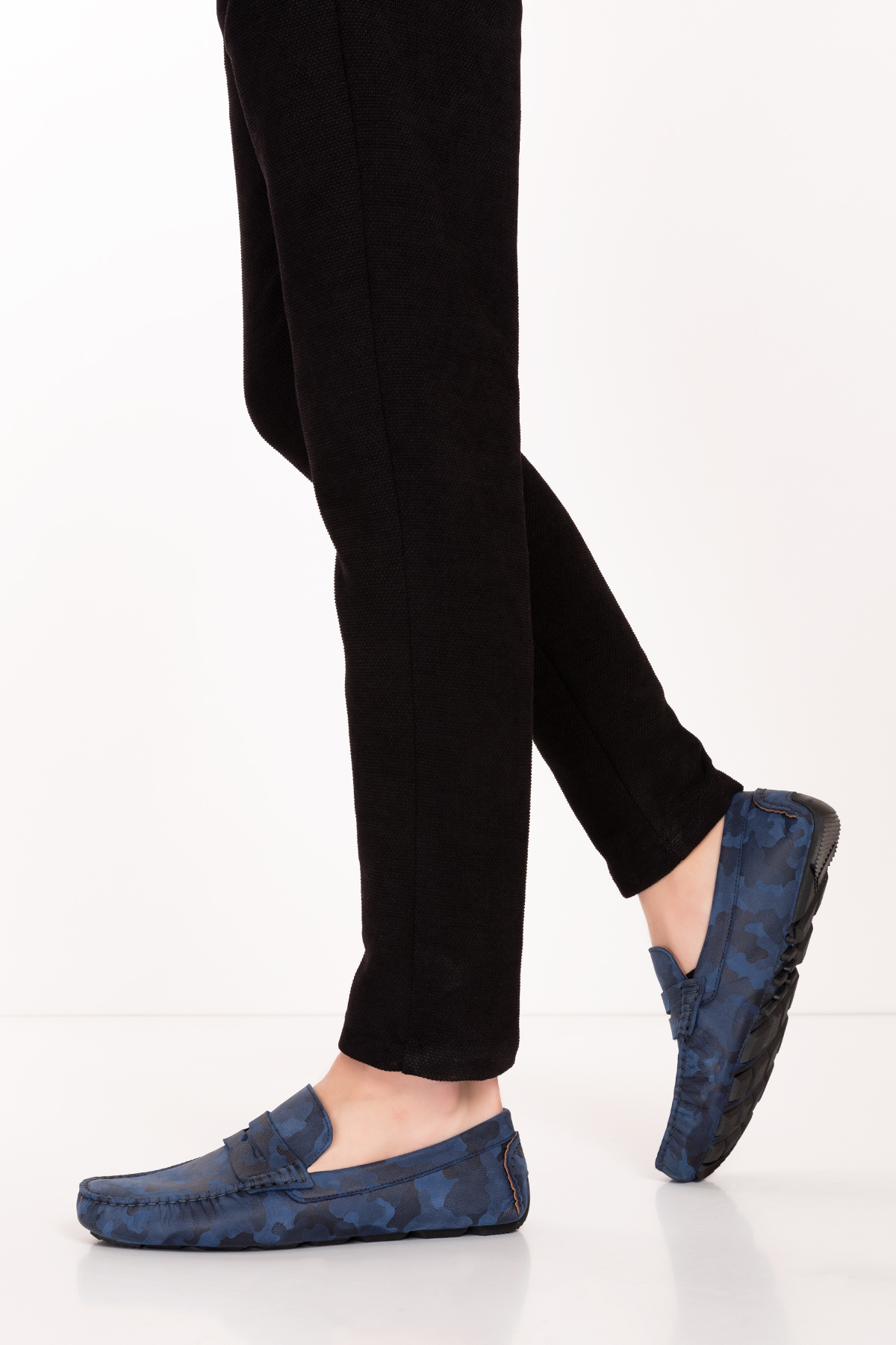 Gondol Erkek Hakiki Deri Esnek Taban Kamuflaj Desenli Loafer Ayakkabı tx.11873 - Görsel 3