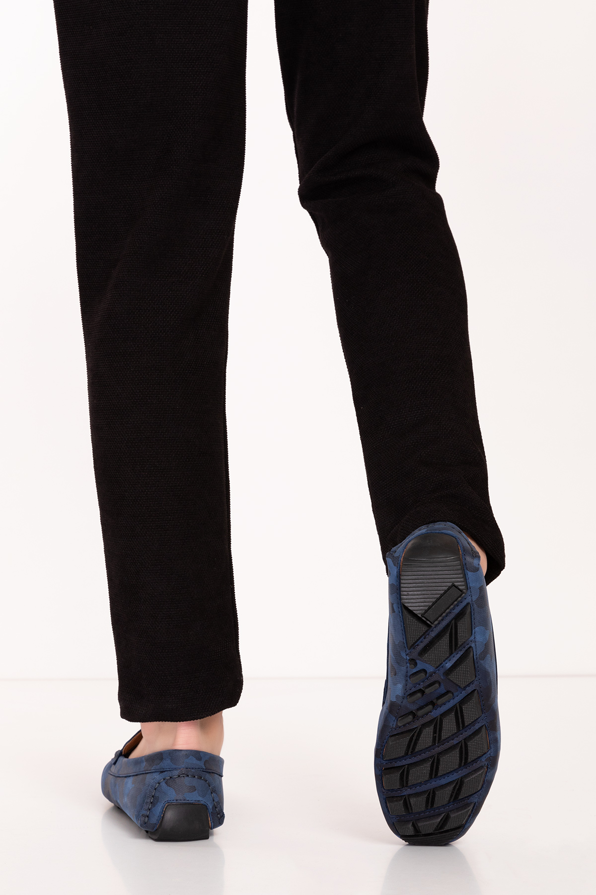 Gondol Erkek Hakiki Deri Esnek Taban Kamuflaj Desenli Loafer Ayakkabı tx.11873 - Görsel 4