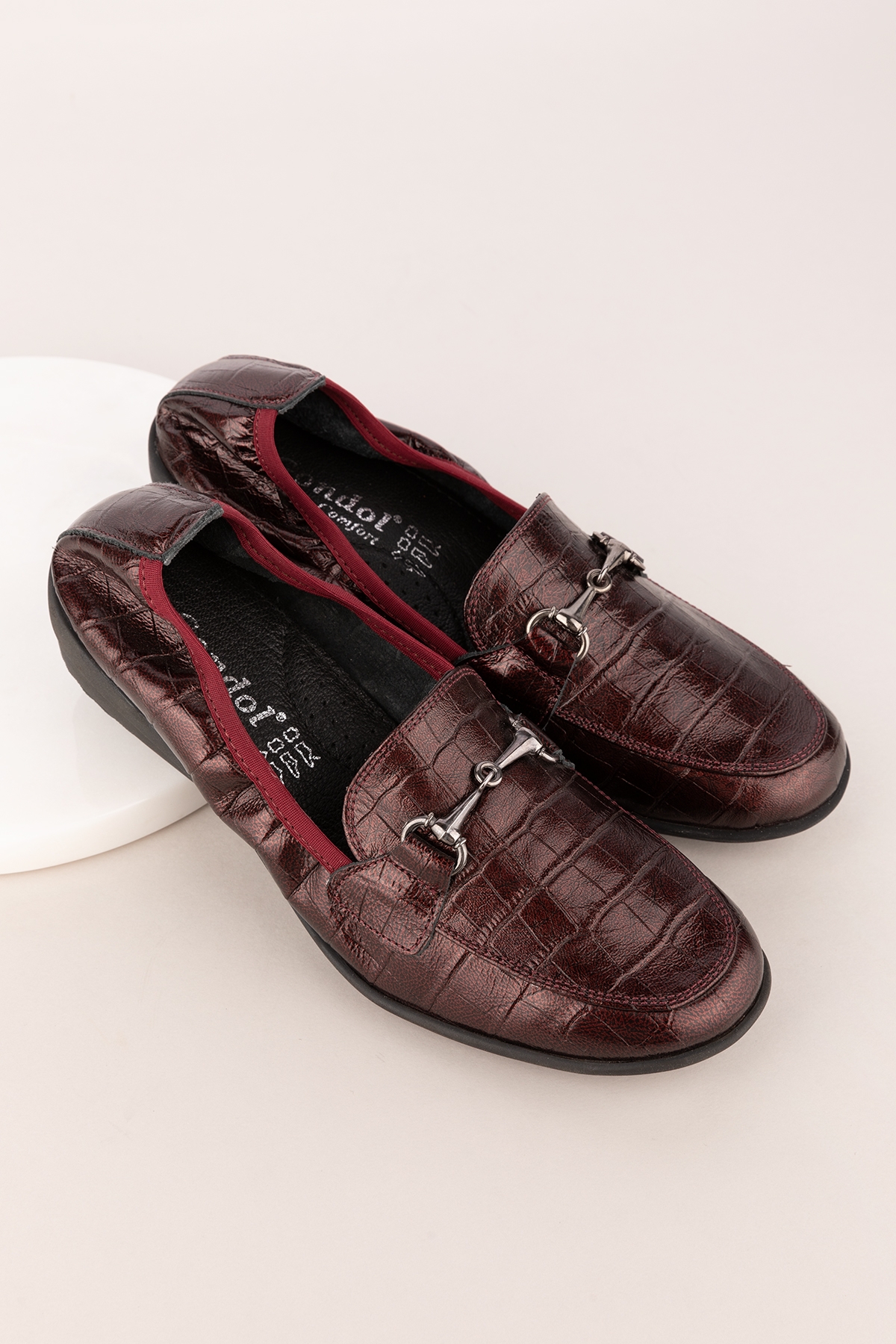 Gondol Kadın Hakiki Deri Anatomik Taban Lastikli Babet ell.7085 - Görsel 2