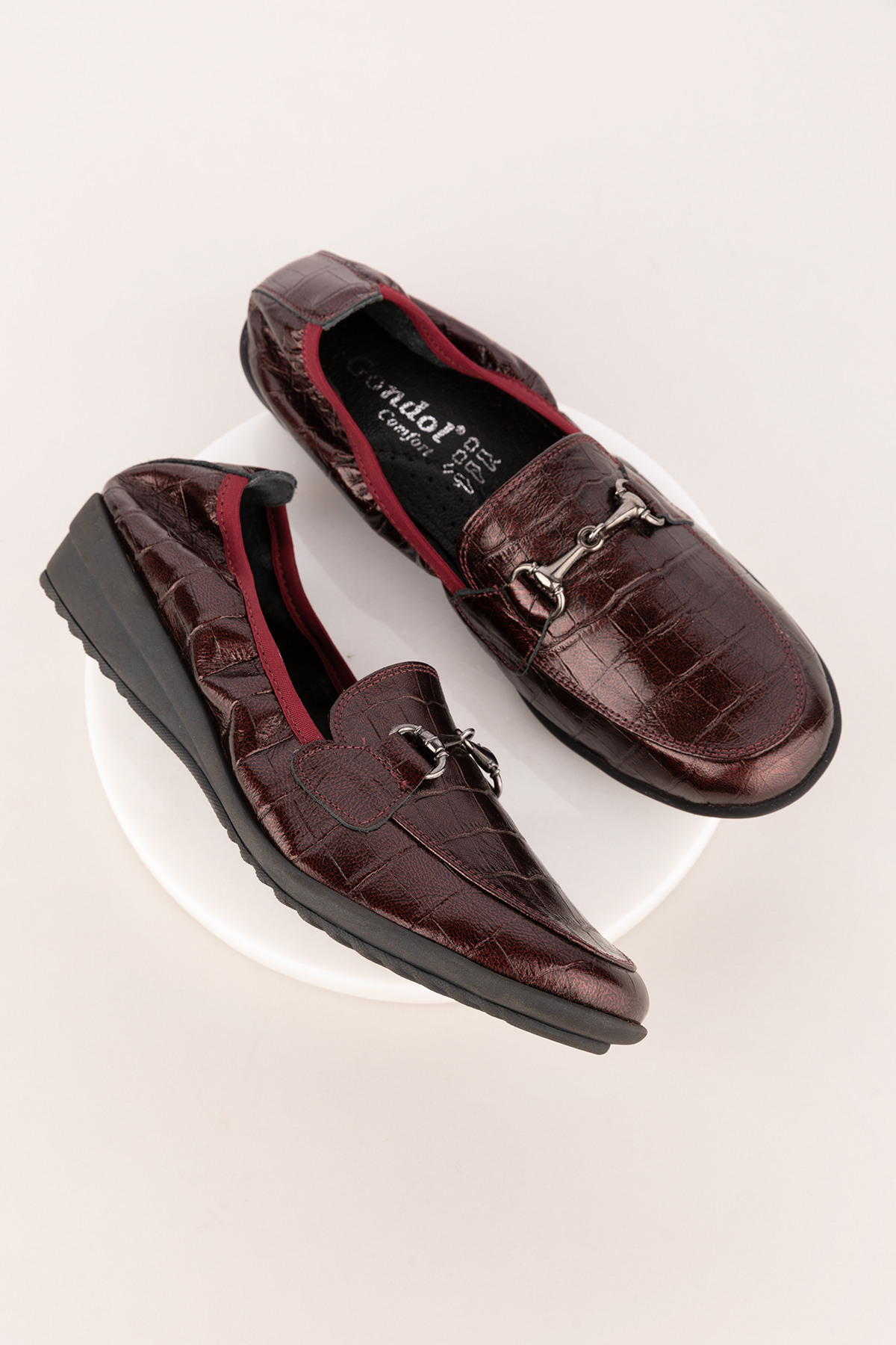 Gondol Kadın Hakiki Deri Anatomik Taban Lastikli Babet ell.7085 - Görsel 5