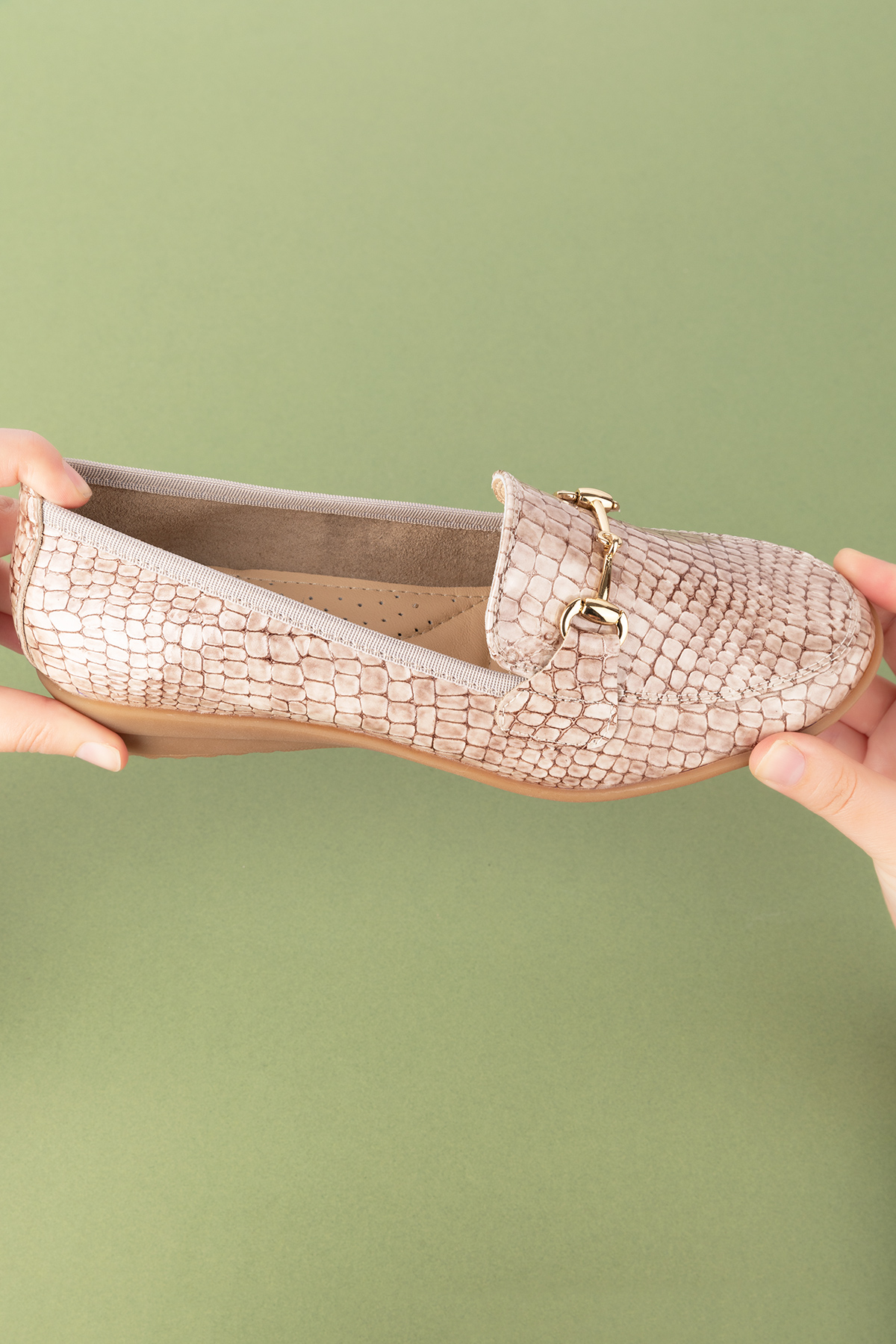 Gondol Kadın Hakiki Deri Anatomik Taban Lastikli Babet ell.7085 - Görsel 7