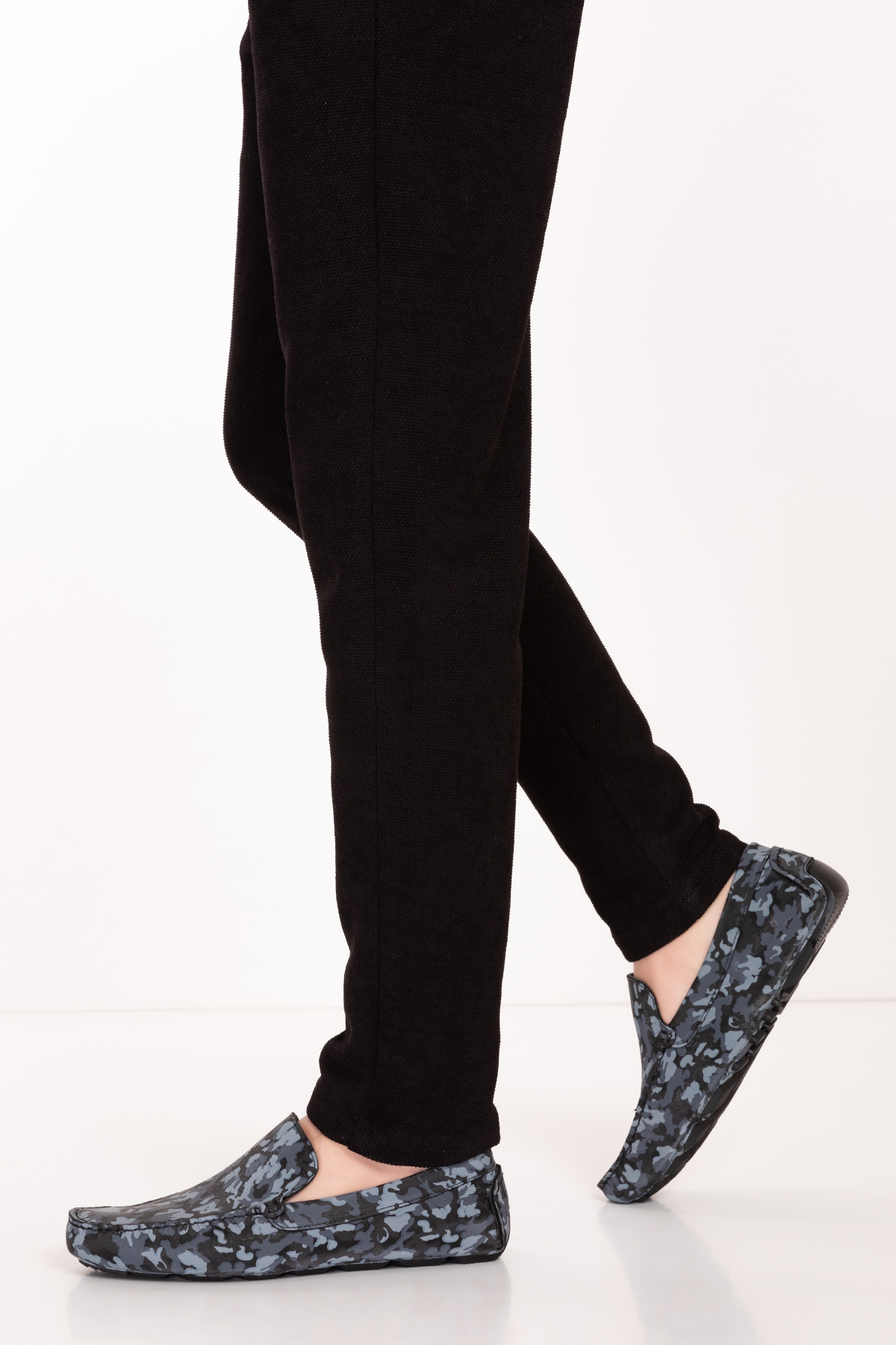 Gondol Erkek Hakiki Deri Esnek Taban Kamuflaj Desenli Loafer Ayakkabı tx.11870 - Görsel 4