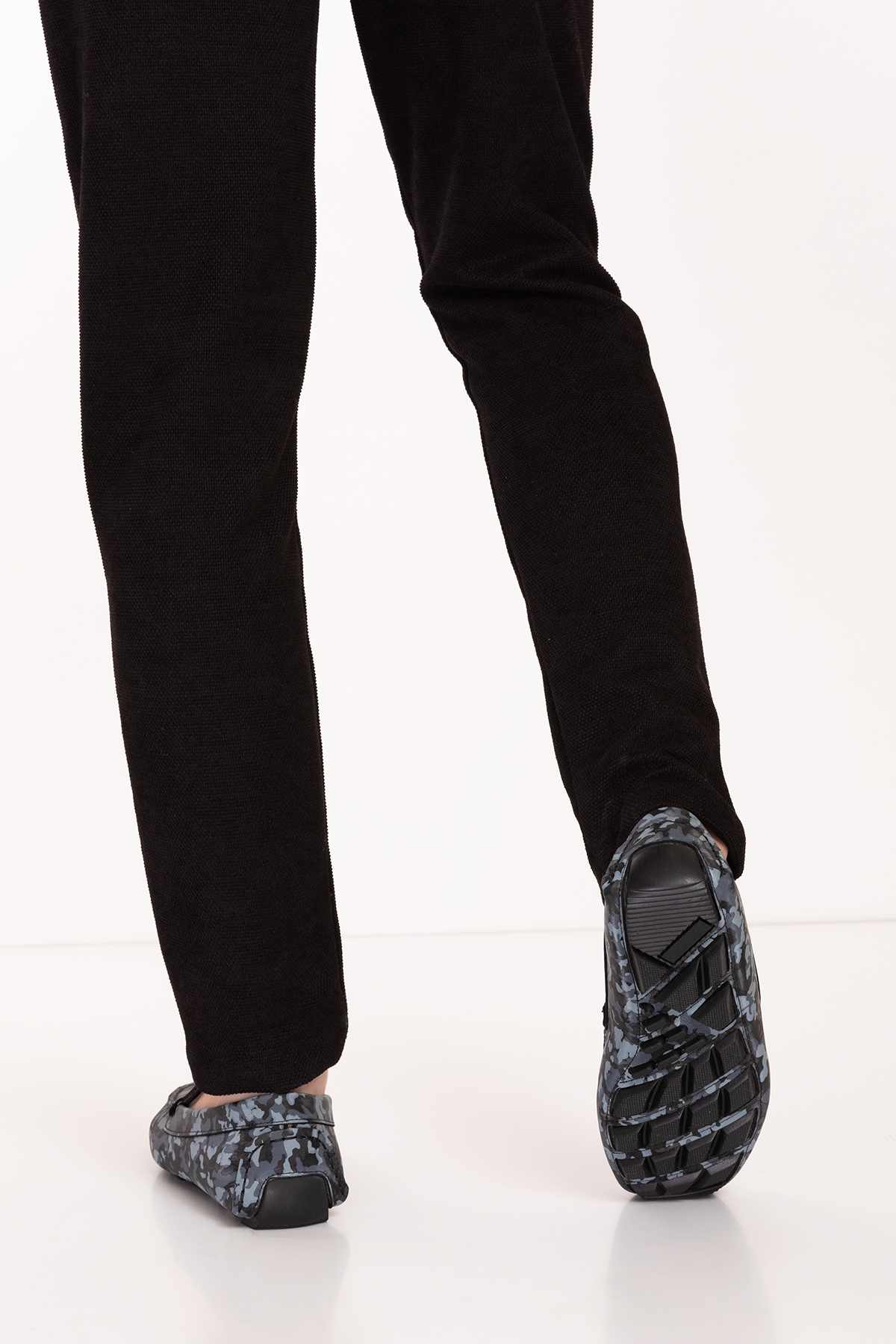 Gondol Erkek Hakiki Deri Esnek Taban Kamuflaj Desenli Loafer Ayakkabı tx.11870 - Görsel 5