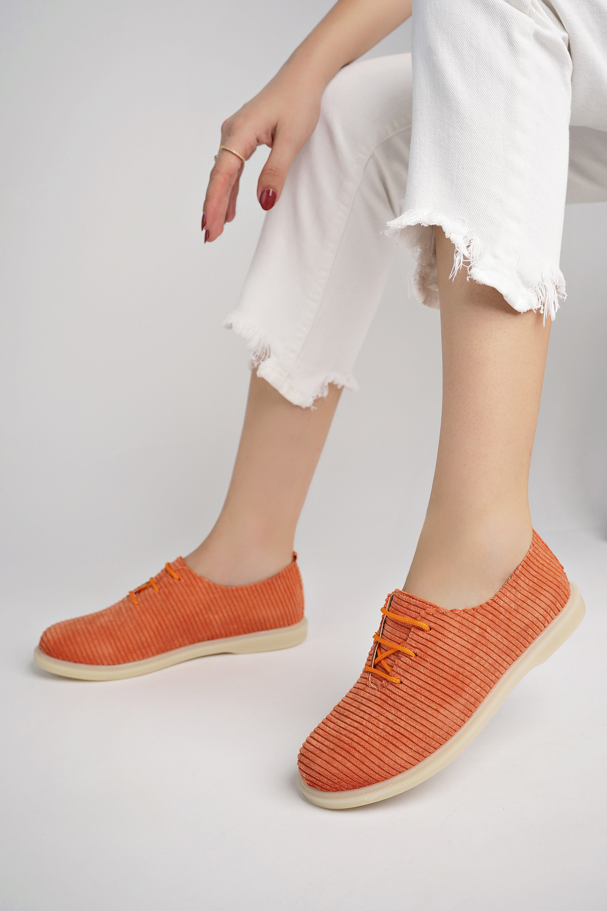 Kadın Rahat Slikon Taban Günlük Babet Ayakkabı Ppl.200 Orange - Görsel 3