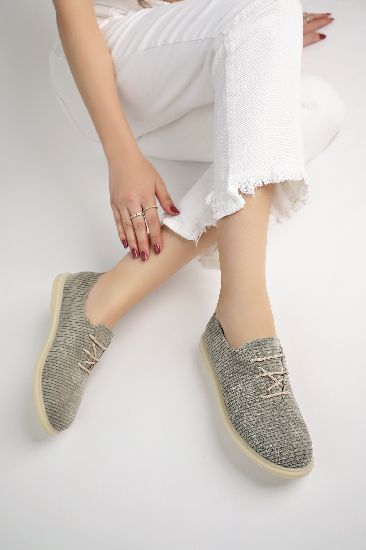 Kadın Rahat Slikon Taban Günlük Babet Ayakkabı Ppl.200 Taş - Görsel 2