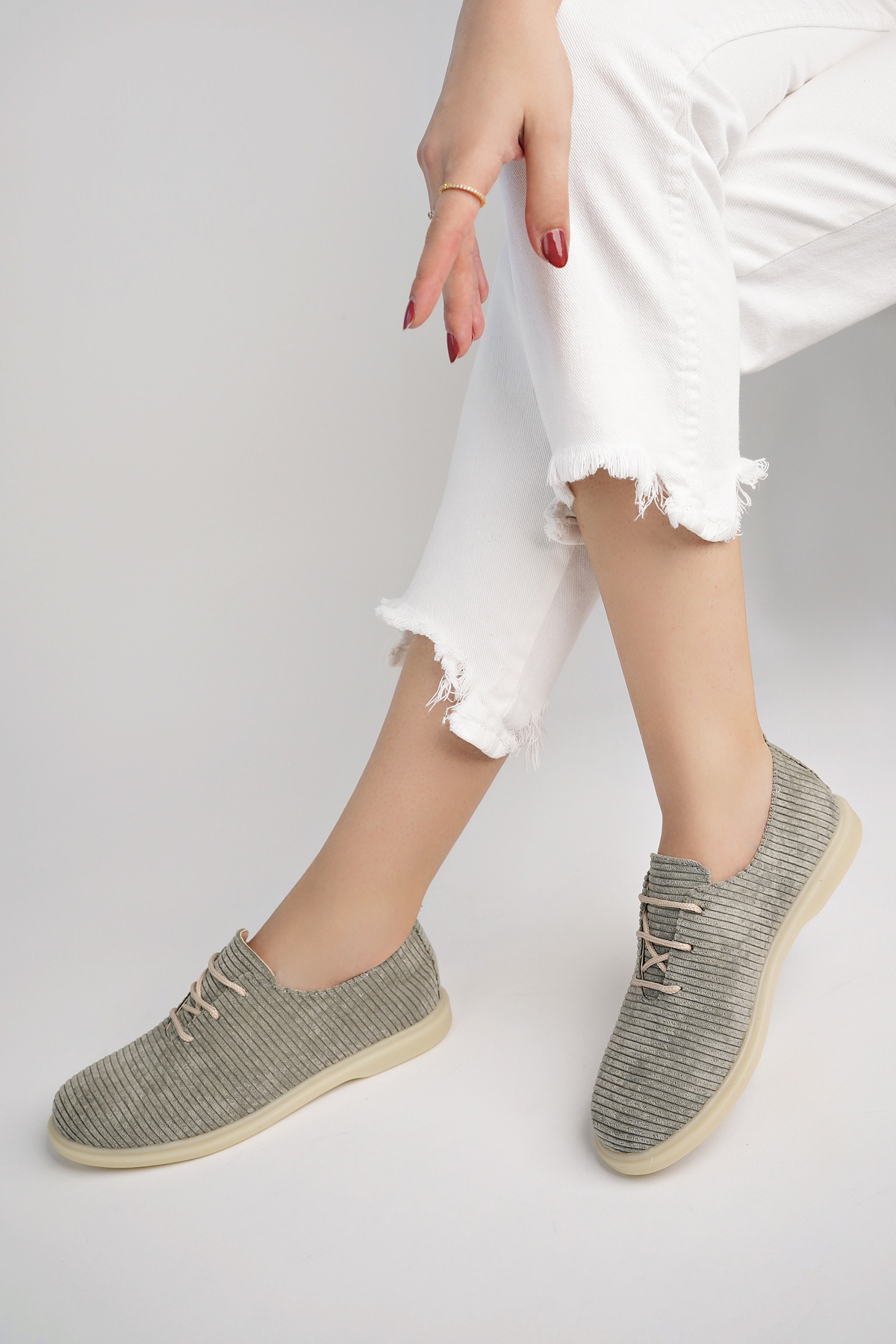 Kadın Rahat Slikon Taban Günlük Babet Ayakkabı Ppl.200 Taş - Görsel 3