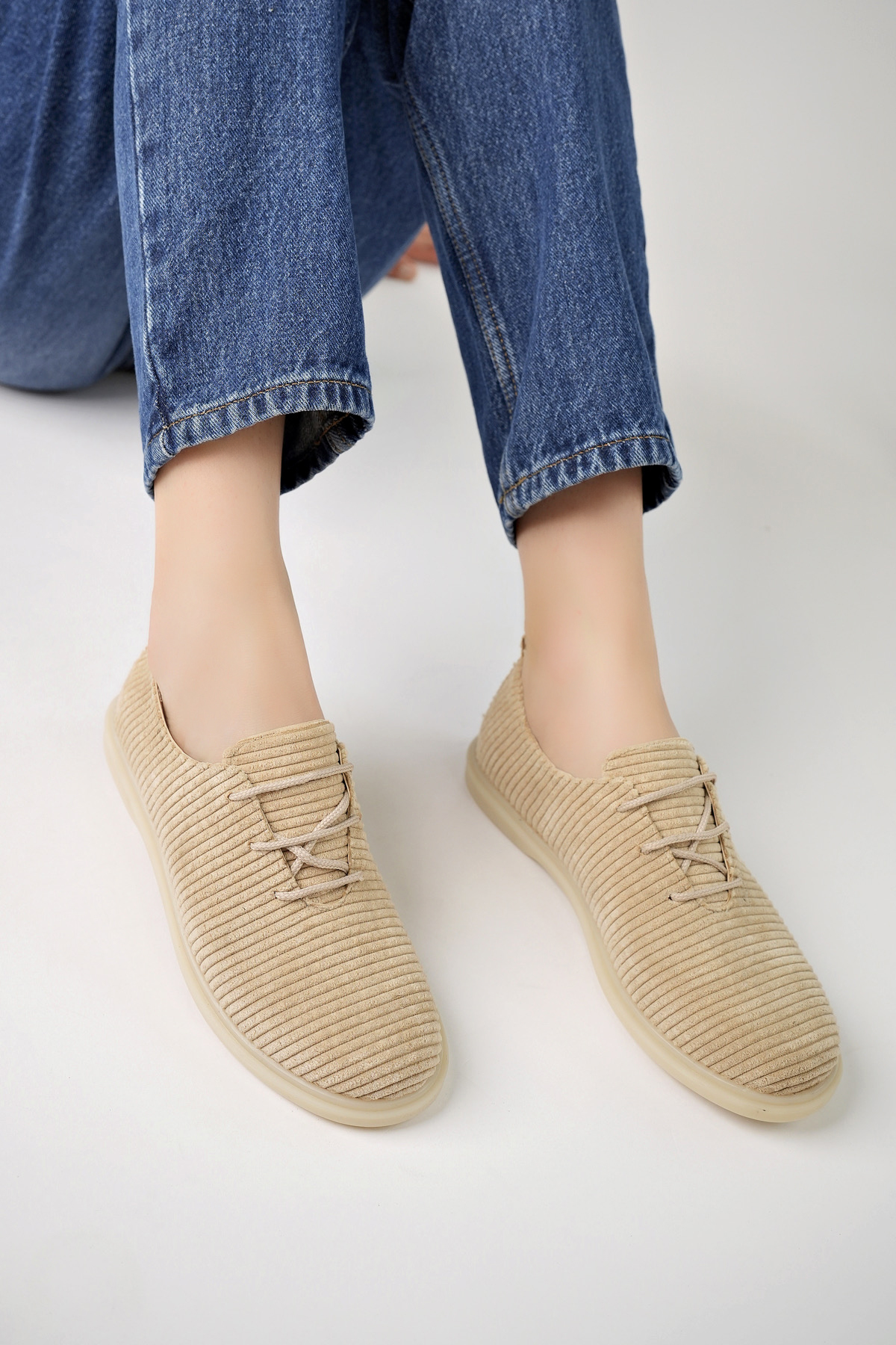 Kadın Rahat Slikon Taban Günlük Babet Ayakkabı Ppl.200 Ten - Görsel 4