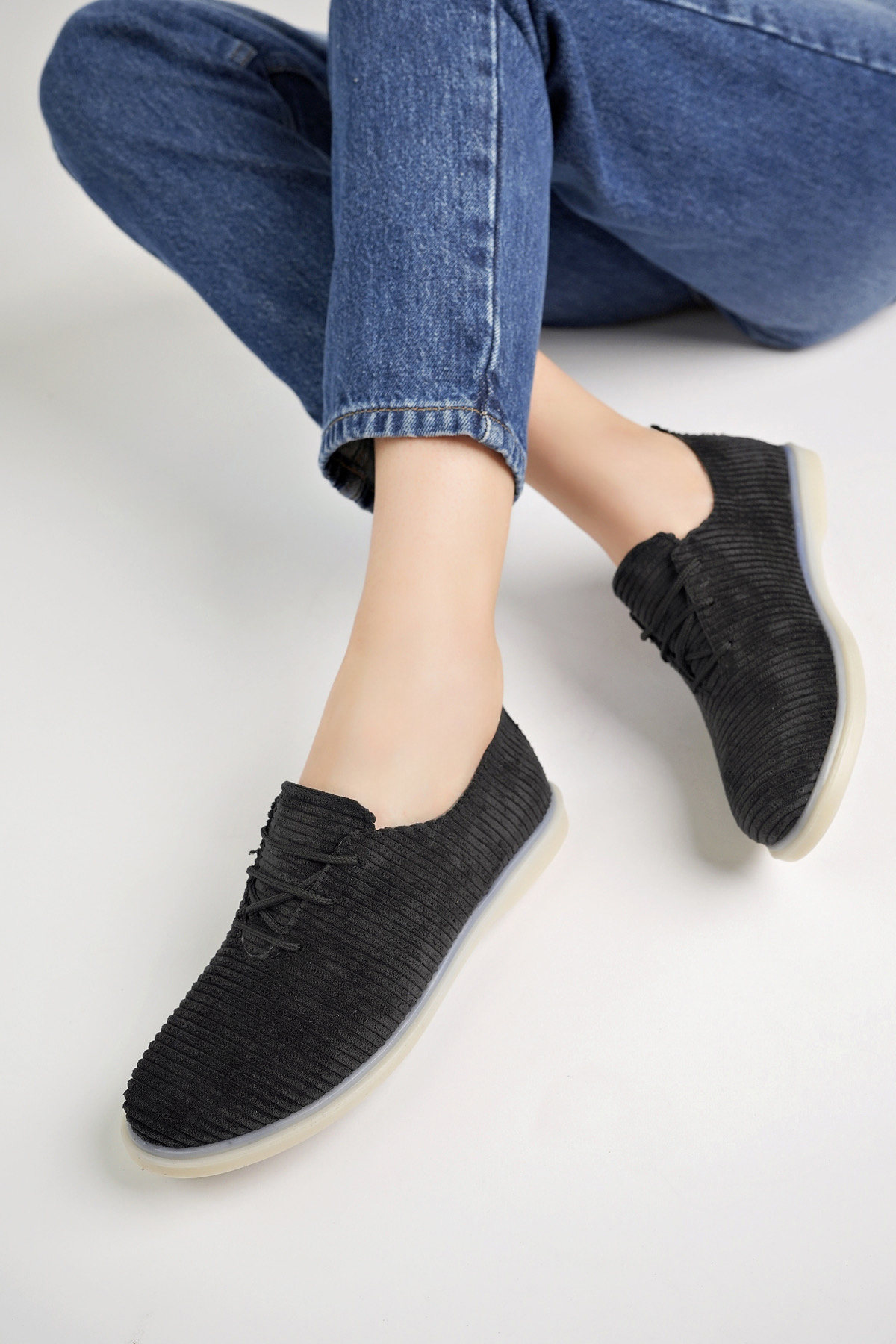 Kadın Rahat Slikon Taban Günlük Babet Ayakkabı Ppl.200 Siyah - Görsel 4