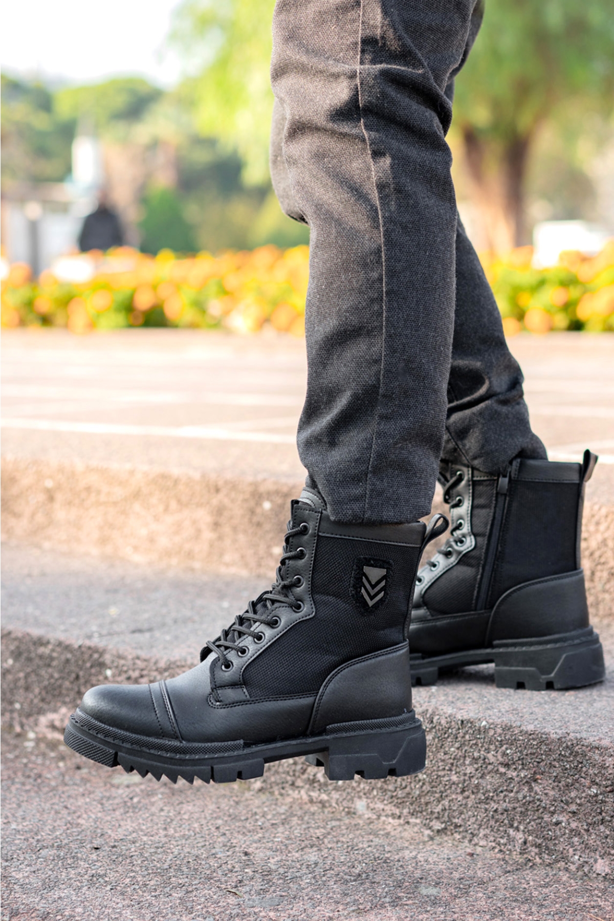 Su ve Soğuk Geçirmez Ortopedik iç Tabanlık Kaymaz Kauçuk Kışlık Garantili Erkek SİYAH - Görsel 2