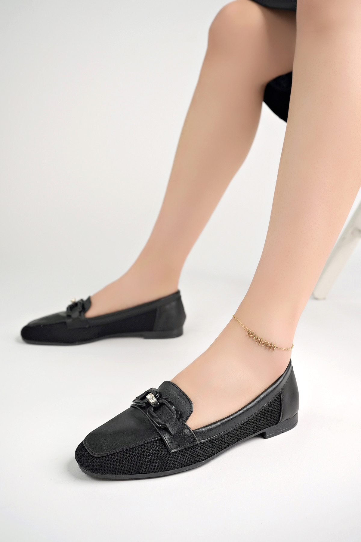 Kadın Yazlık Rahat Dokuma Babet Ayakkabı .051 Siyah - Görsel 2