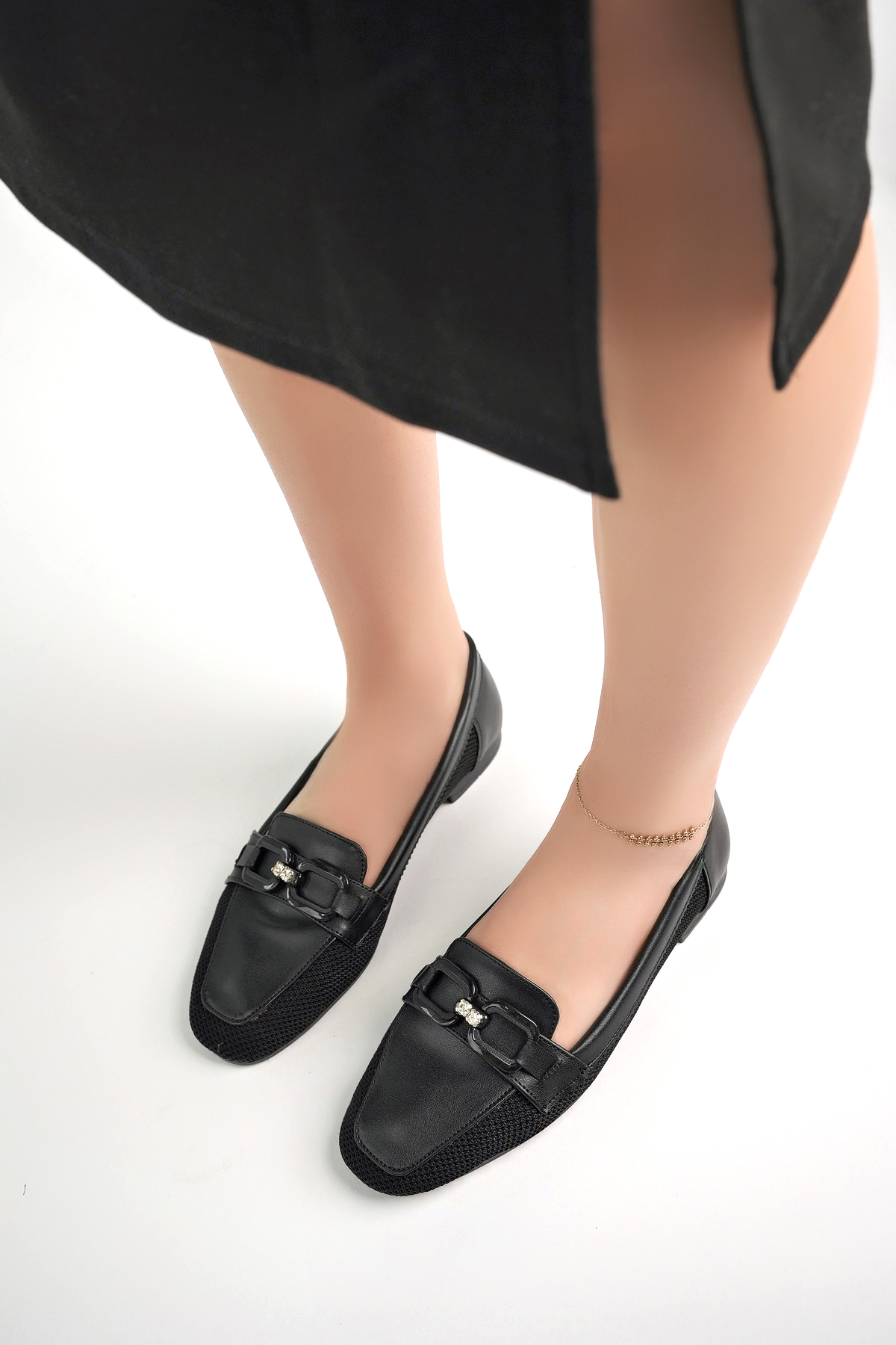 Kadın Yazlık Rahat Dokuma Babet Ayakkabı .051 Siyah - Görsel 5