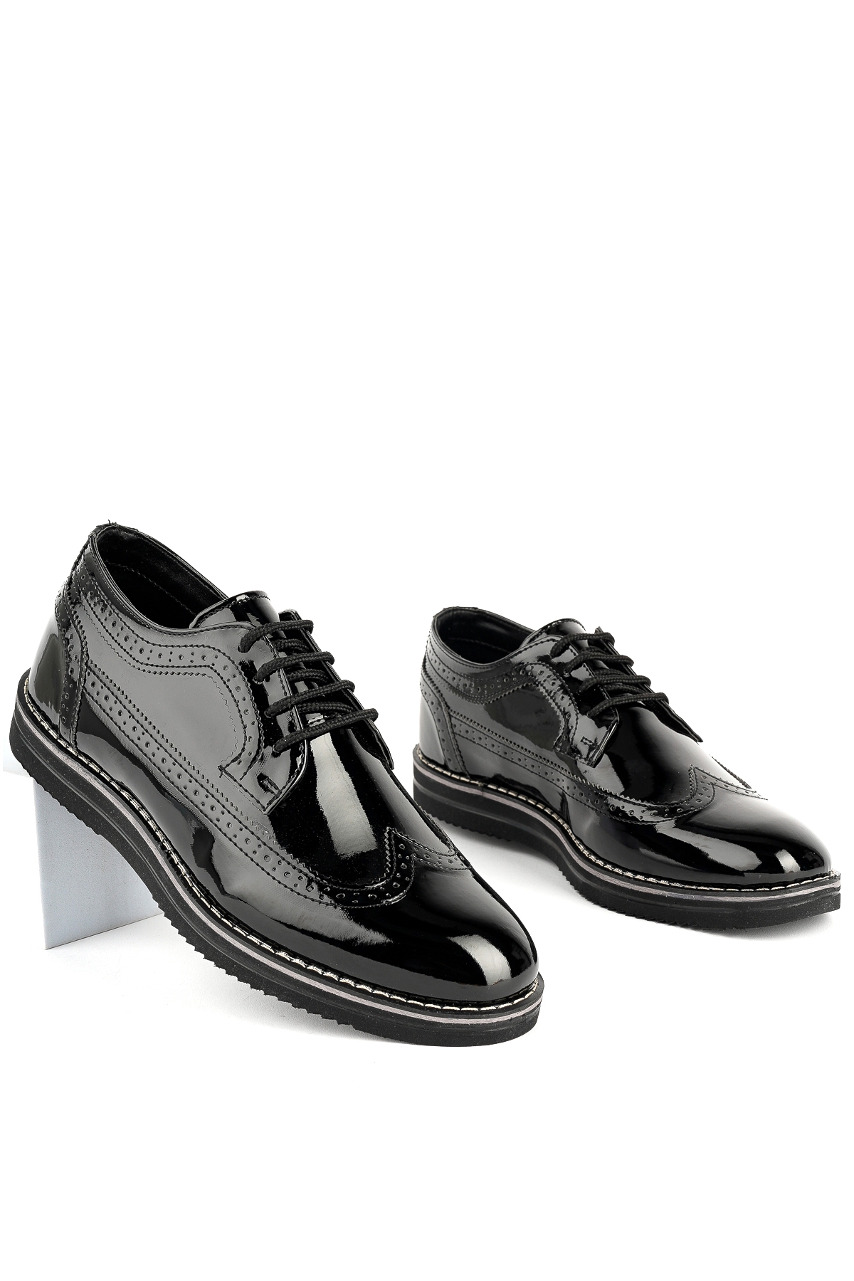 Oxford Erkek Ayakkabı Oxford Erkek Ayakkabı .1118 Rugan Siyah - Görsel 4