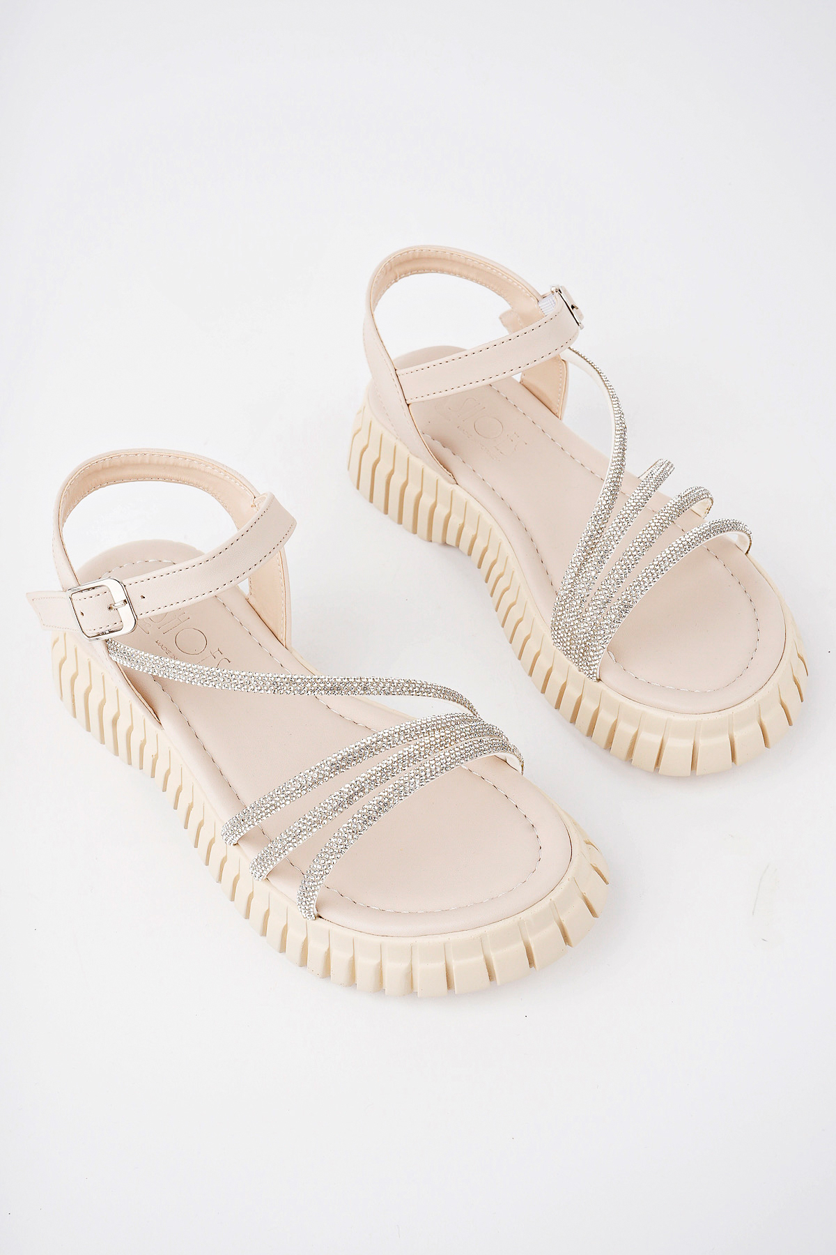 Kadın Sandalet Taş Detaylı Garantili Abb.811 Ten - Görsel 7