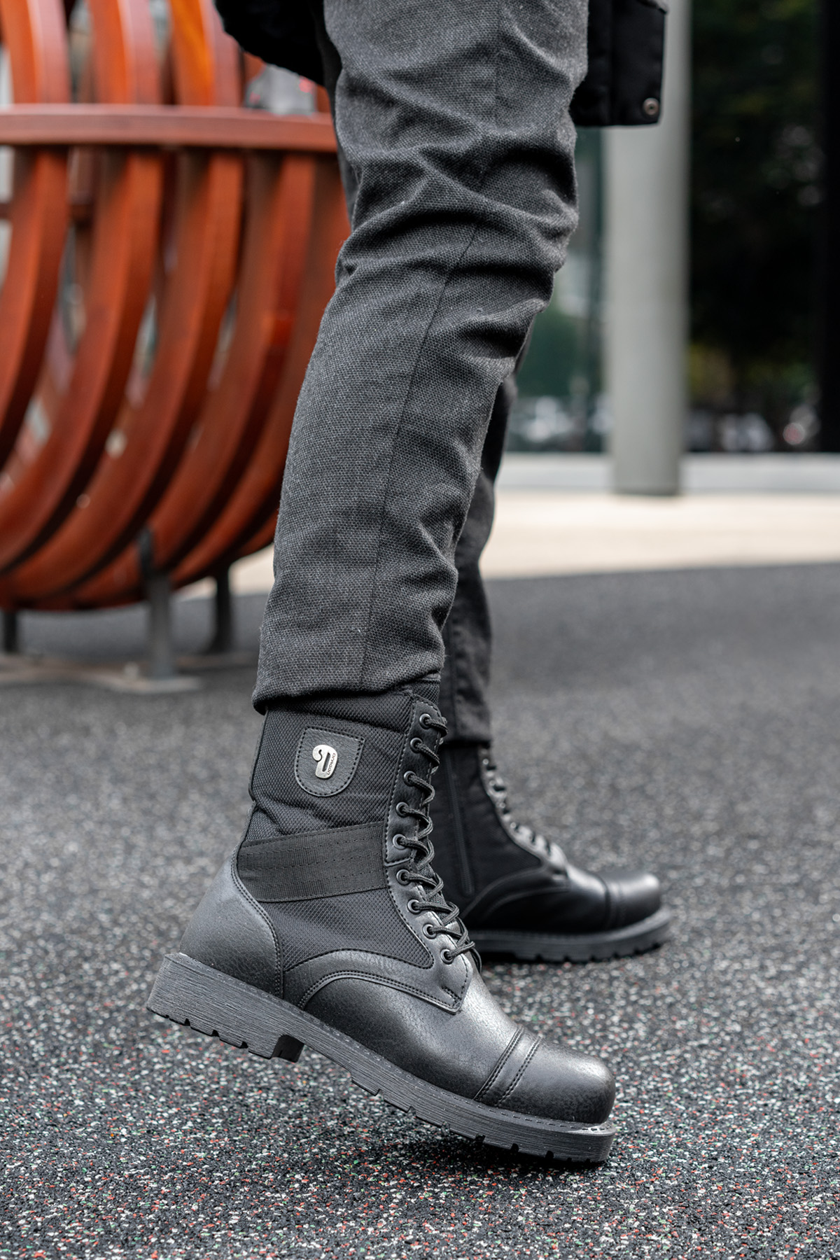 Su ve Soğuk Geçirmez Fermuarlı Kaymaz Kauçuk Taban Kışlık Garantili Erkek Postal SİYAH - Görsel 2