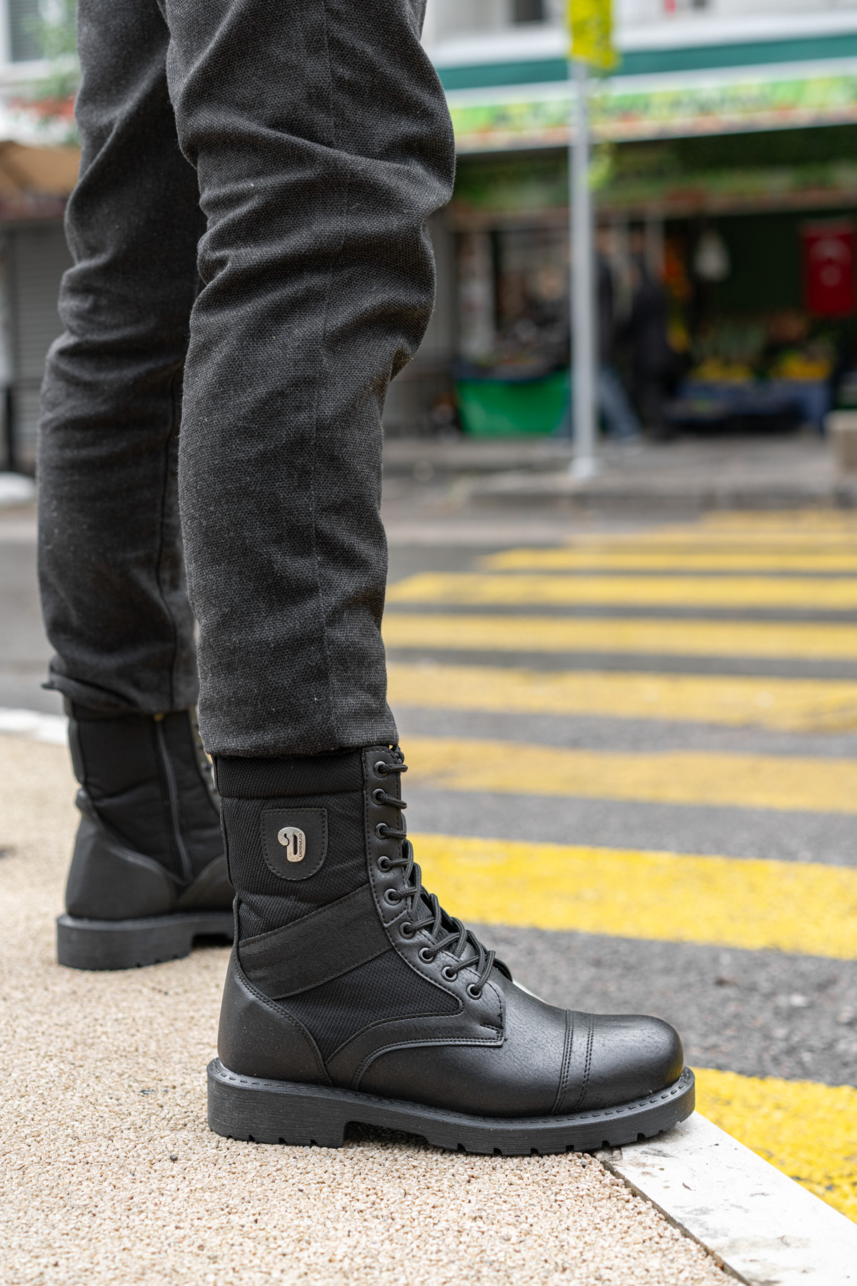 Su ve Soğuk Geçirmez Fermuarlı Kaymaz Kauçuk Taban Kışlık Garantili Erkek Postal SİYAH - Görsel 4