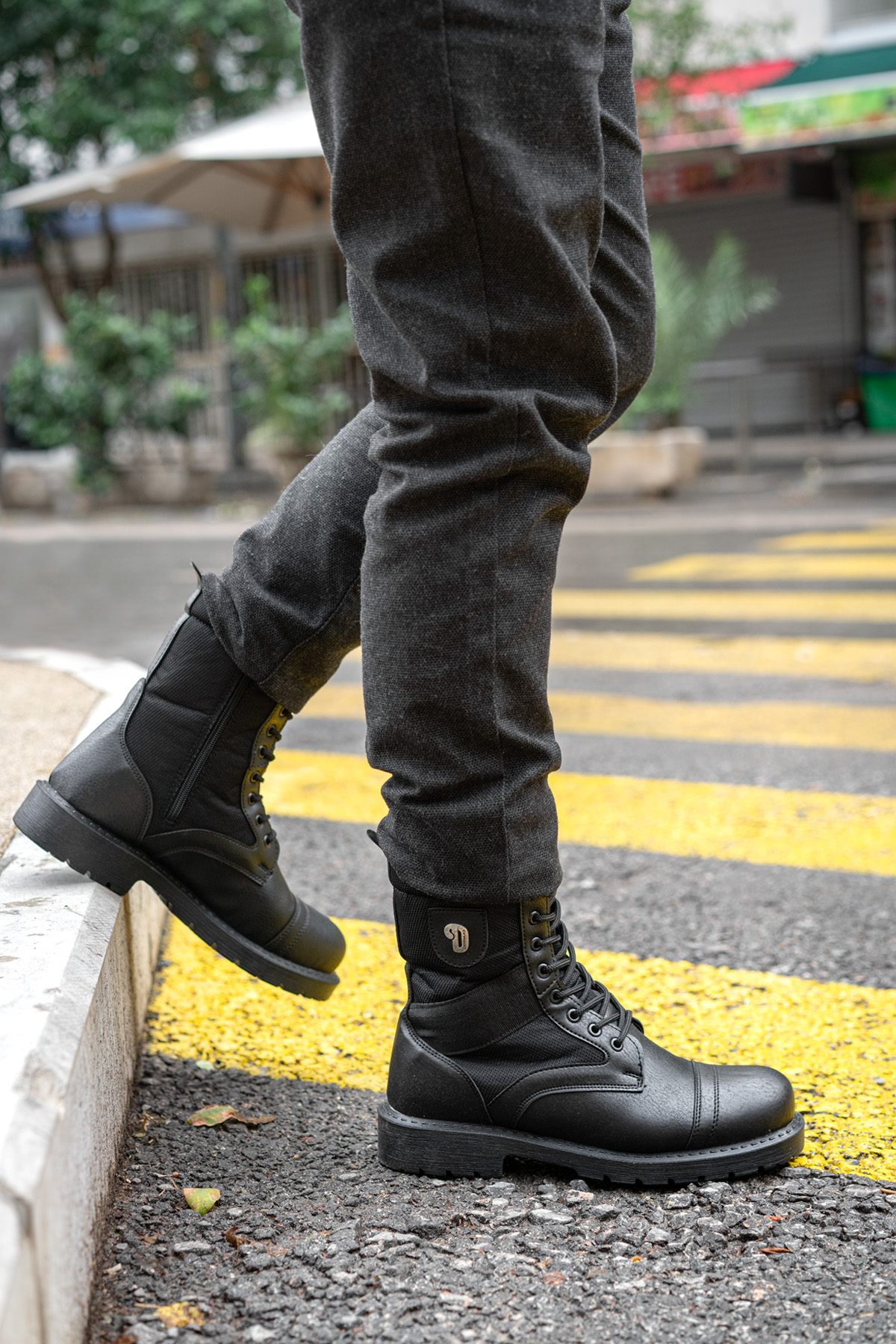 Su ve Soğuk Geçirmez Fermuarlı Kaymaz Kauçuk Taban Kışlık Garantili Erkek Postal SİYAH - Görsel 5