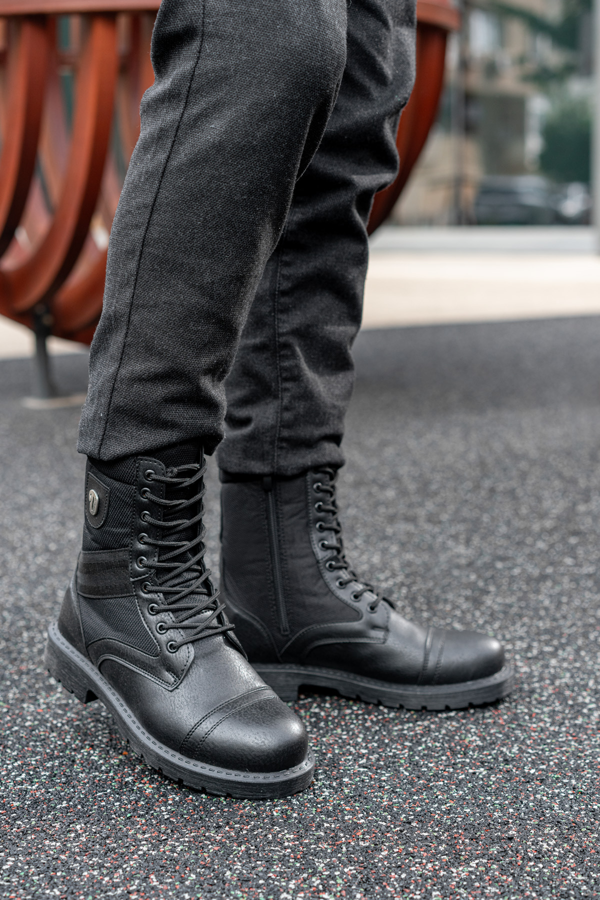 Su ve Soğuk Geçirmez Fermuarlı Kaymaz Kauçuk Taban Kışlık Garantili Erkek Postal SİYAH - Görsel 6