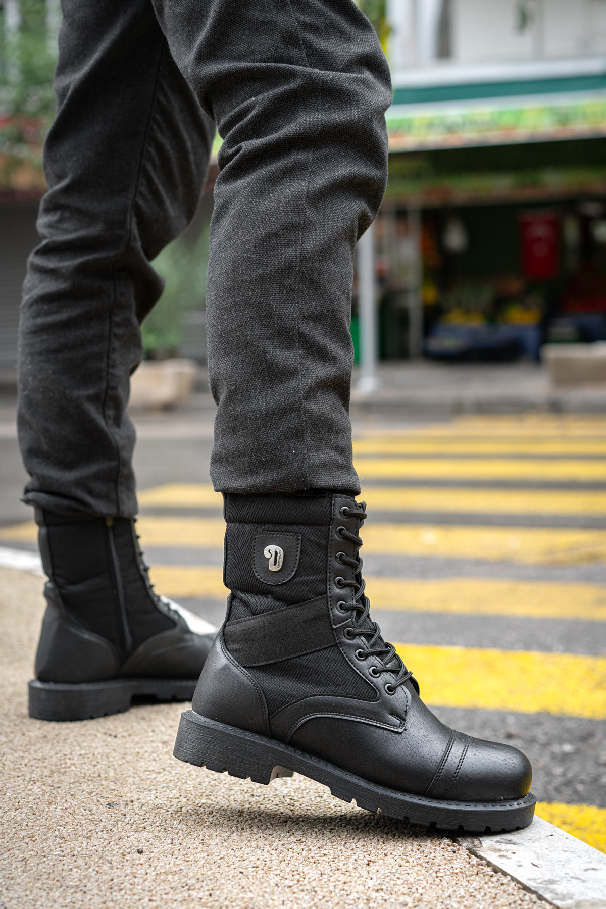 Su ve Soğuk Geçirmez Fermuarlı Kaymaz Kauçuk Taban Kışlık Garantili Erkek Postal SİYAH - Görsel 8