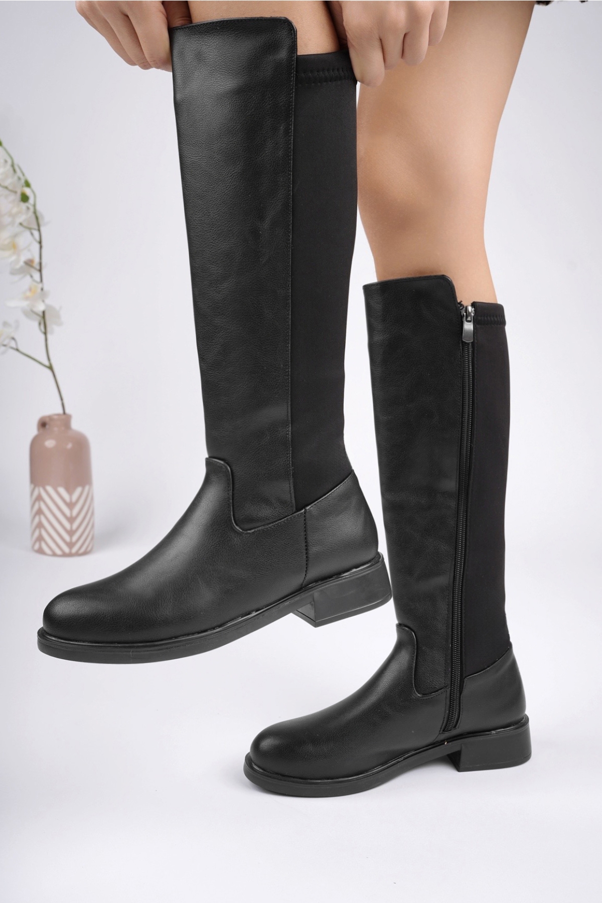 Garantili Esnek Dalgıç Kumaş içi Kürklü Orotpedik iç Taban Kaymaz Kauçuk Su Geçi Siyah - Görsel 2