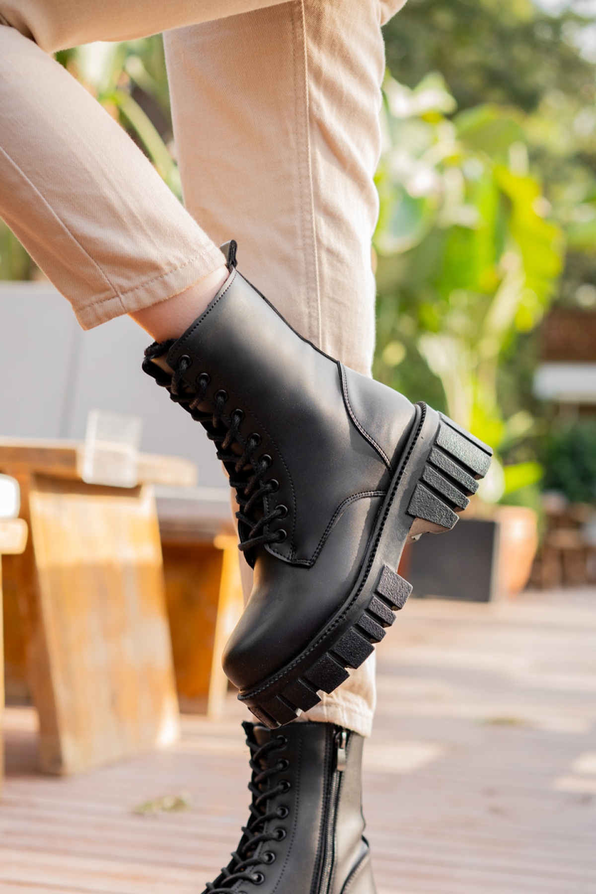 Kadın Ortopedik İç Taban içi Kürklü Su Geçirmez Kaymaz Kauçuk Taban Garantili Kı Siyah - Görsel 9