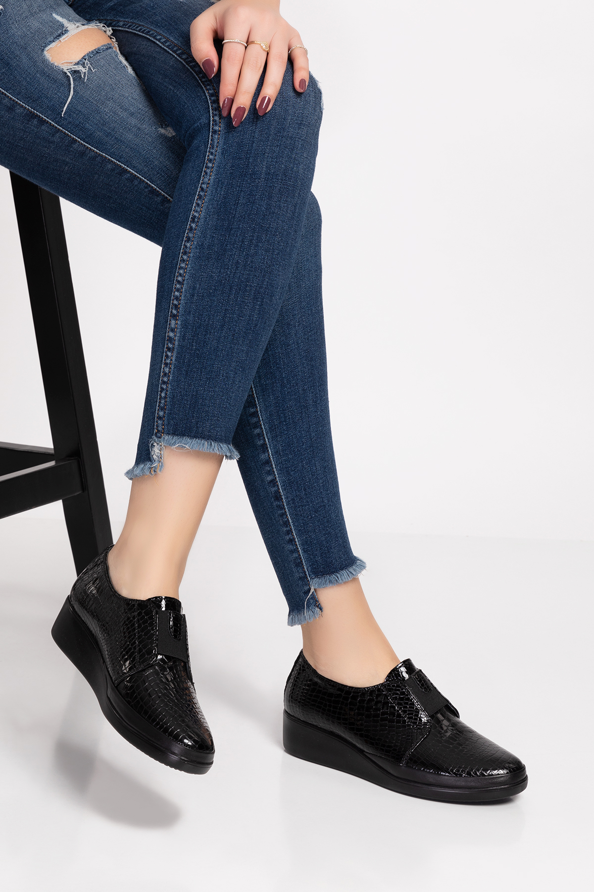 Gondol Kadın Hakiki Deri Anatomik Taban Rahat Ayakkabı elnr.1201-1 - Görsel 5