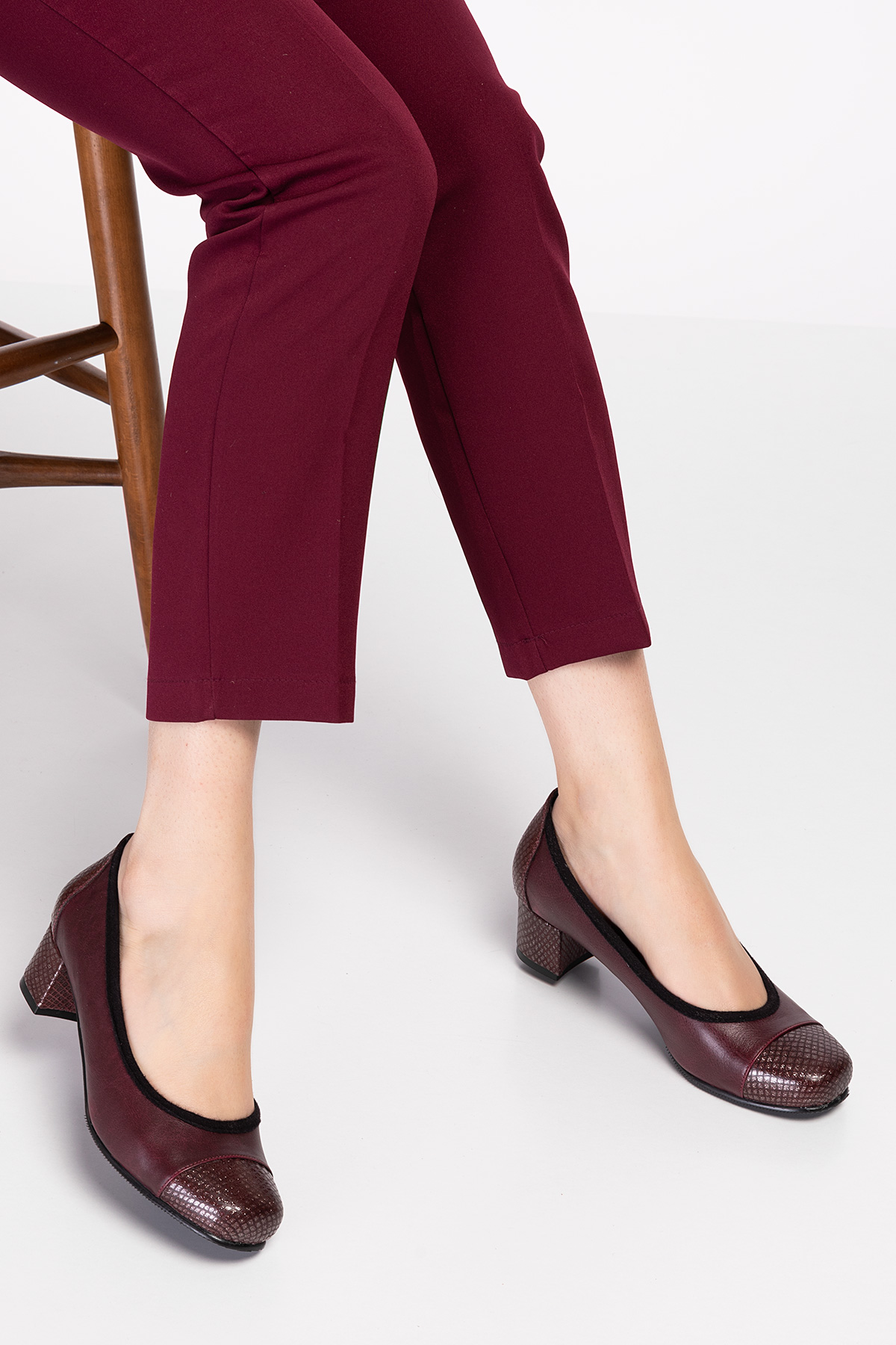 Gondol Kadın Hakiki Deri Rahat Günlük Topuklu Ayakkabı şhn.875 - Görsel 3