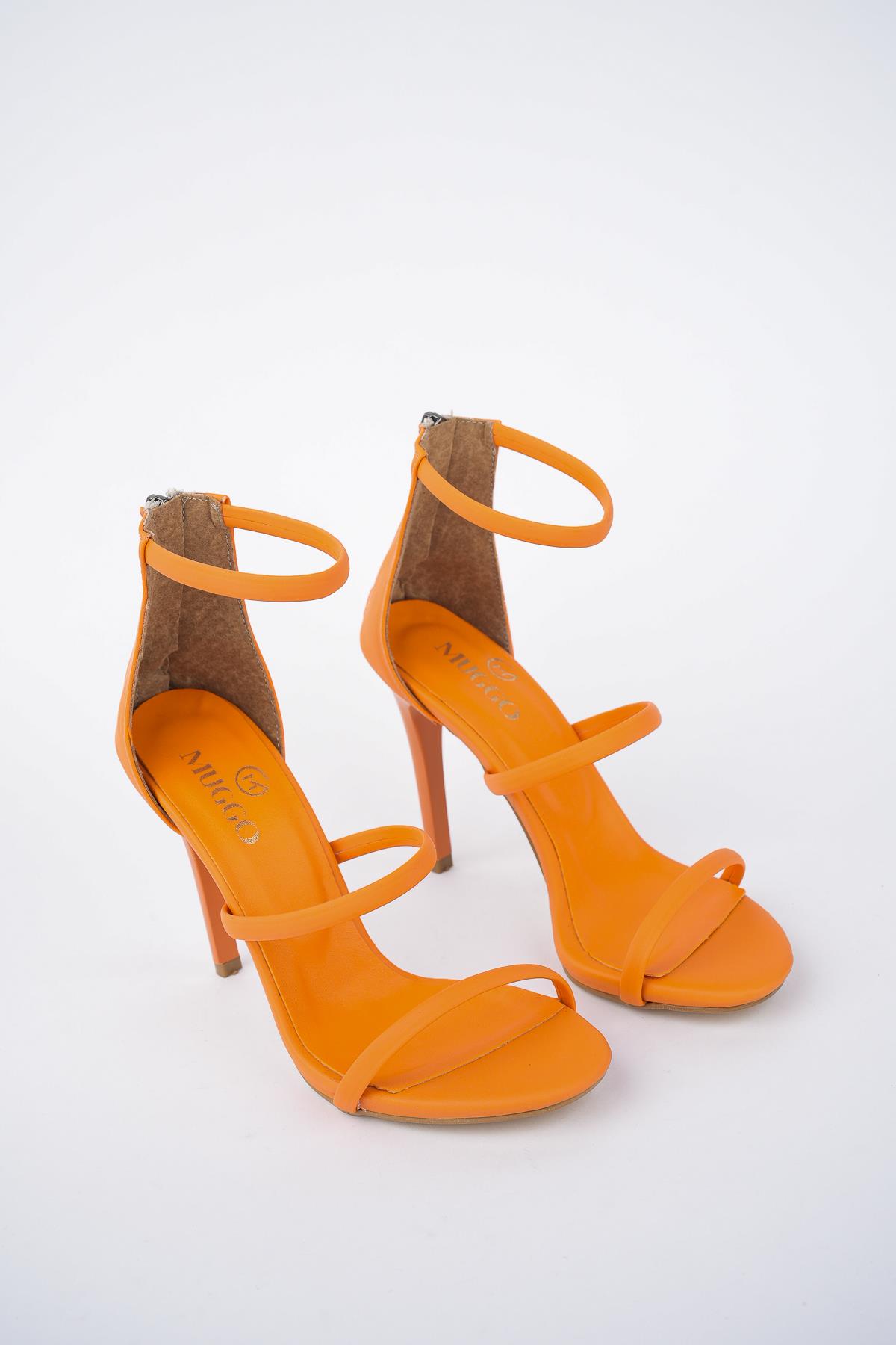 Nikita Garantili Kadın Arkası Fermuarlı Saten Tarz Şık ve Rahat İnce Topuklu Ayakkabı - Görsel 7