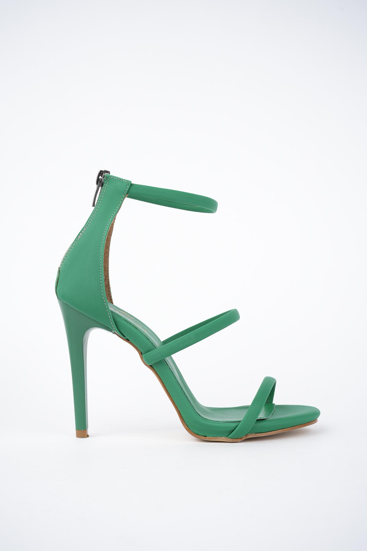 Nikita Garantili Kadın Arkası Fermuarlı Saten Tarz Şık ve Rahat İnce Topuklu Ayakkabı - Görsel 6