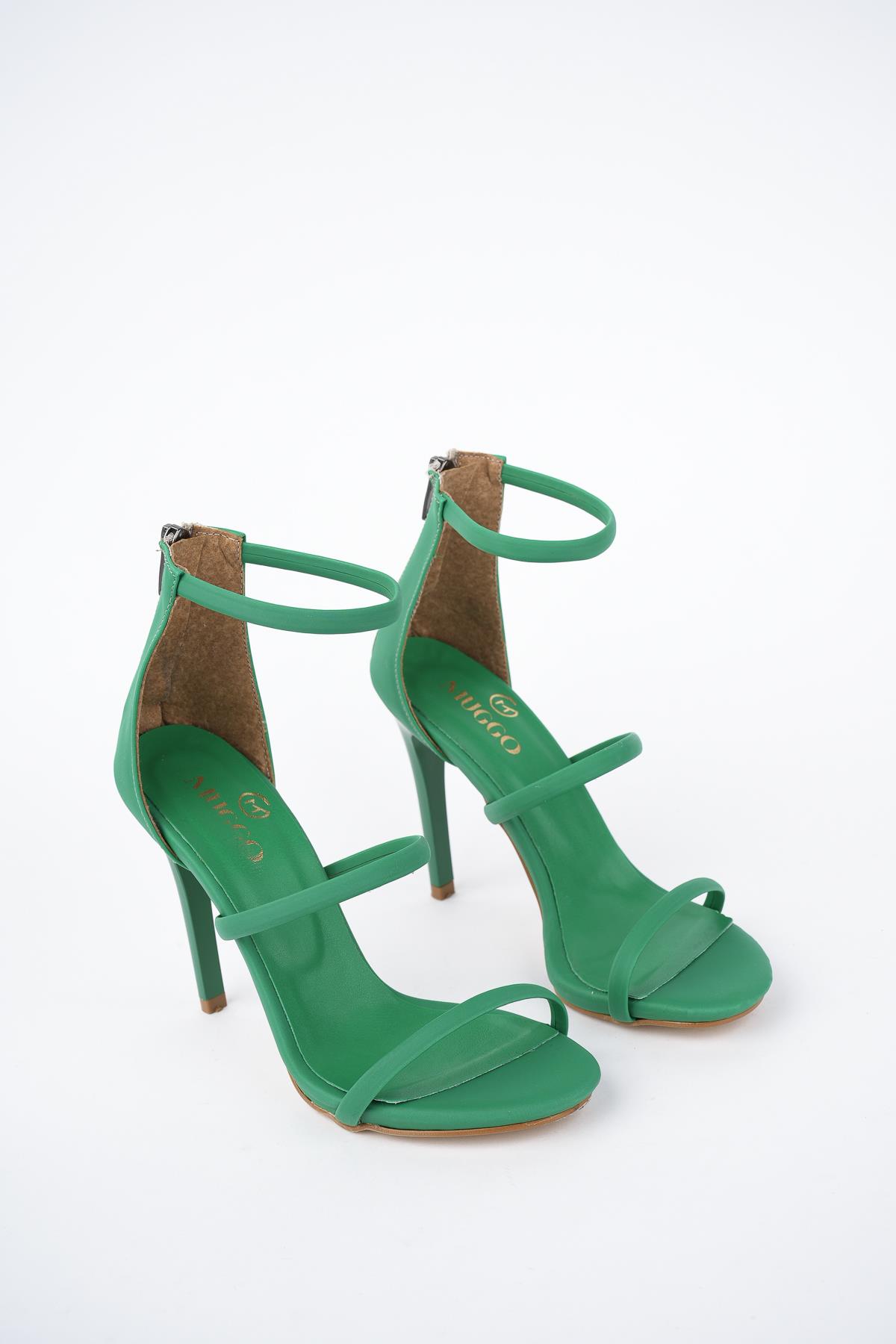 Nikita Garantili Kadın Arkası Fermuarlı Saten Tarz Şık ve Rahat İnce Topuklu Ayakkabı - Görsel 7