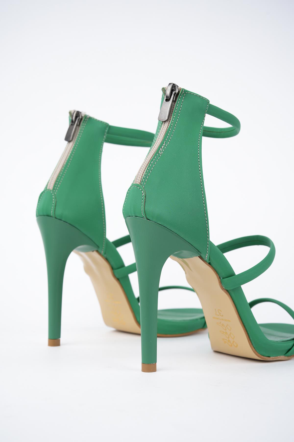 Nikita Garantili Kadın Arkası Fermuarlı Saten Tarz Şık ve Rahat İnce Topuklu Ayakkabı - Görsel 8