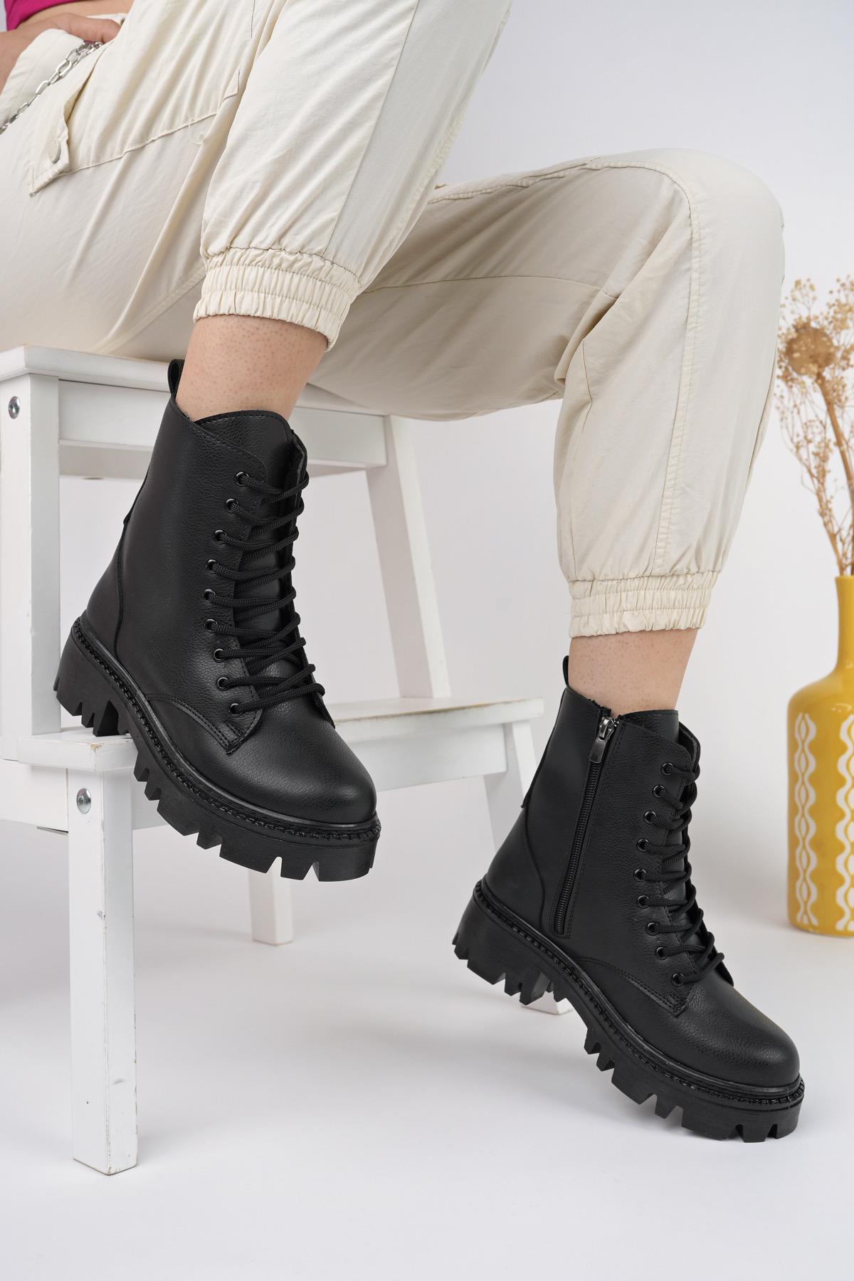 DOMBAS Garantili Kadın Bağcıklı Postal Bot - Görsel 2