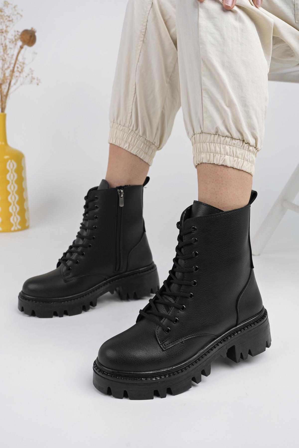 DOMBAS Garantili Kadın Bağcıklı Postal Bot - Görsel 3