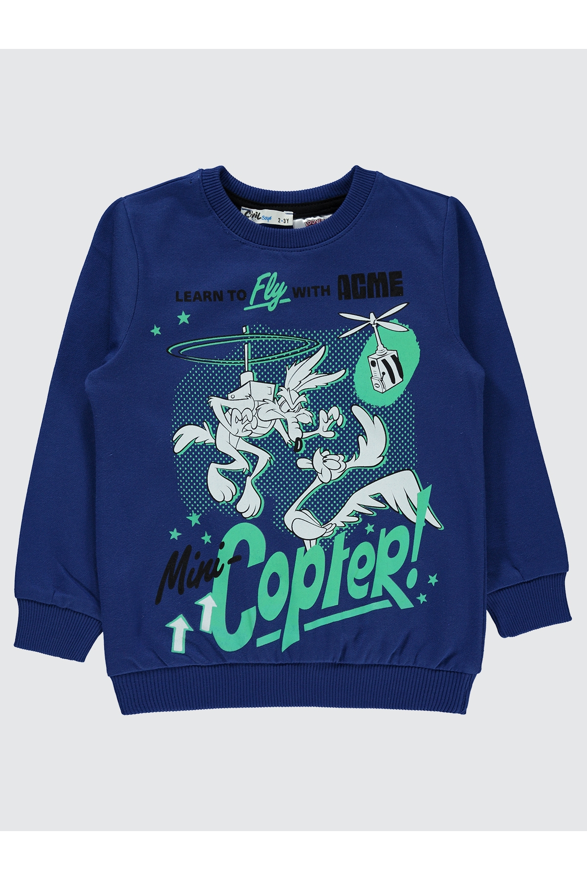 Road Runner Erkek Çocuk Sweatshirt 2-5 Yaş Açık Lacivert